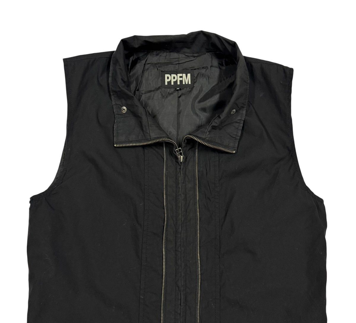 PPFM Vtg🔥PPFM Multi-Zipper Utility Sleeveless Vest Zipper Jacket Size 40S - 3 Thumbnail