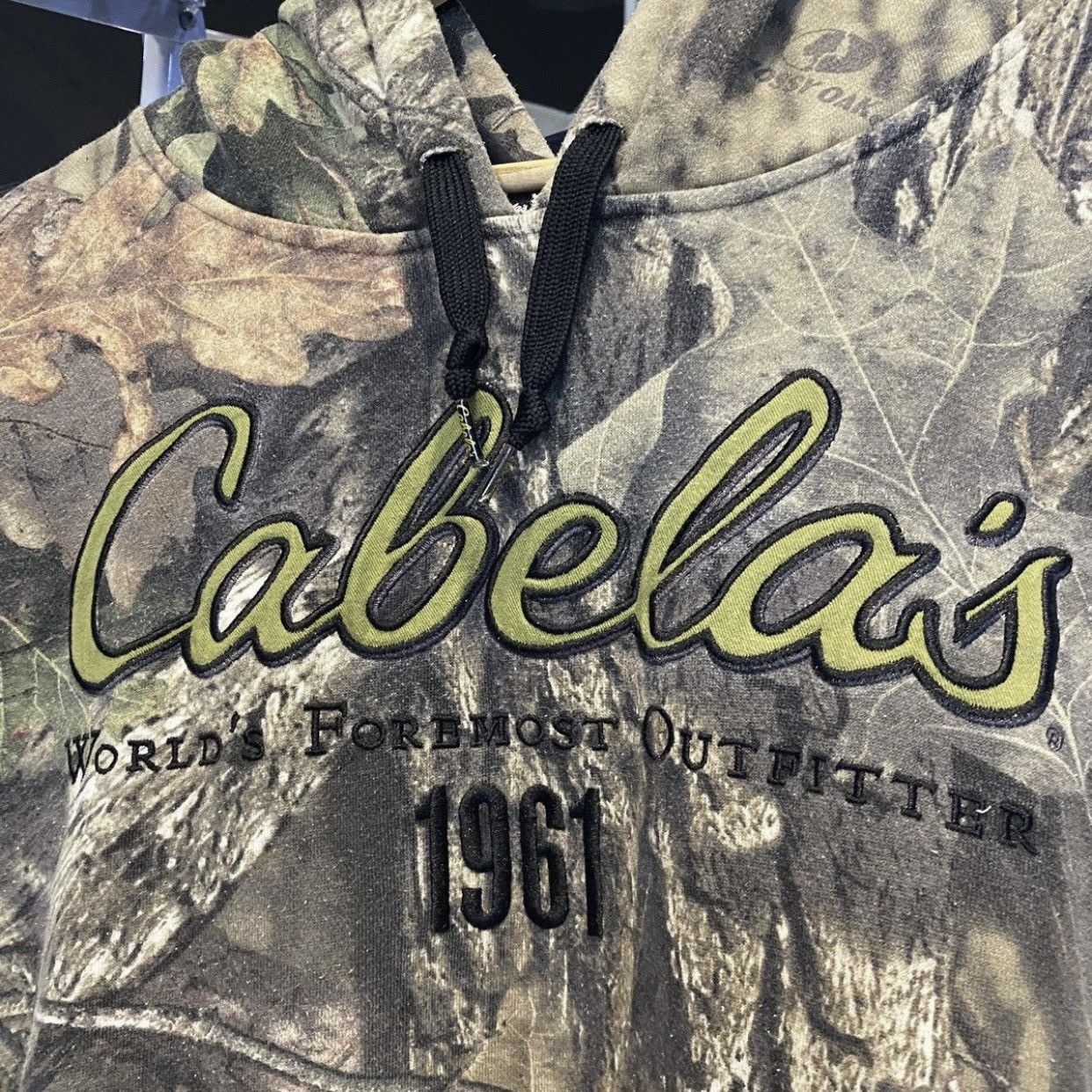 Cabelas CABELA'S Vintage RealTree Camo Spellout Pullover Hoodie Size US XXL / EU 58 / 5 - 7 Thumbnail