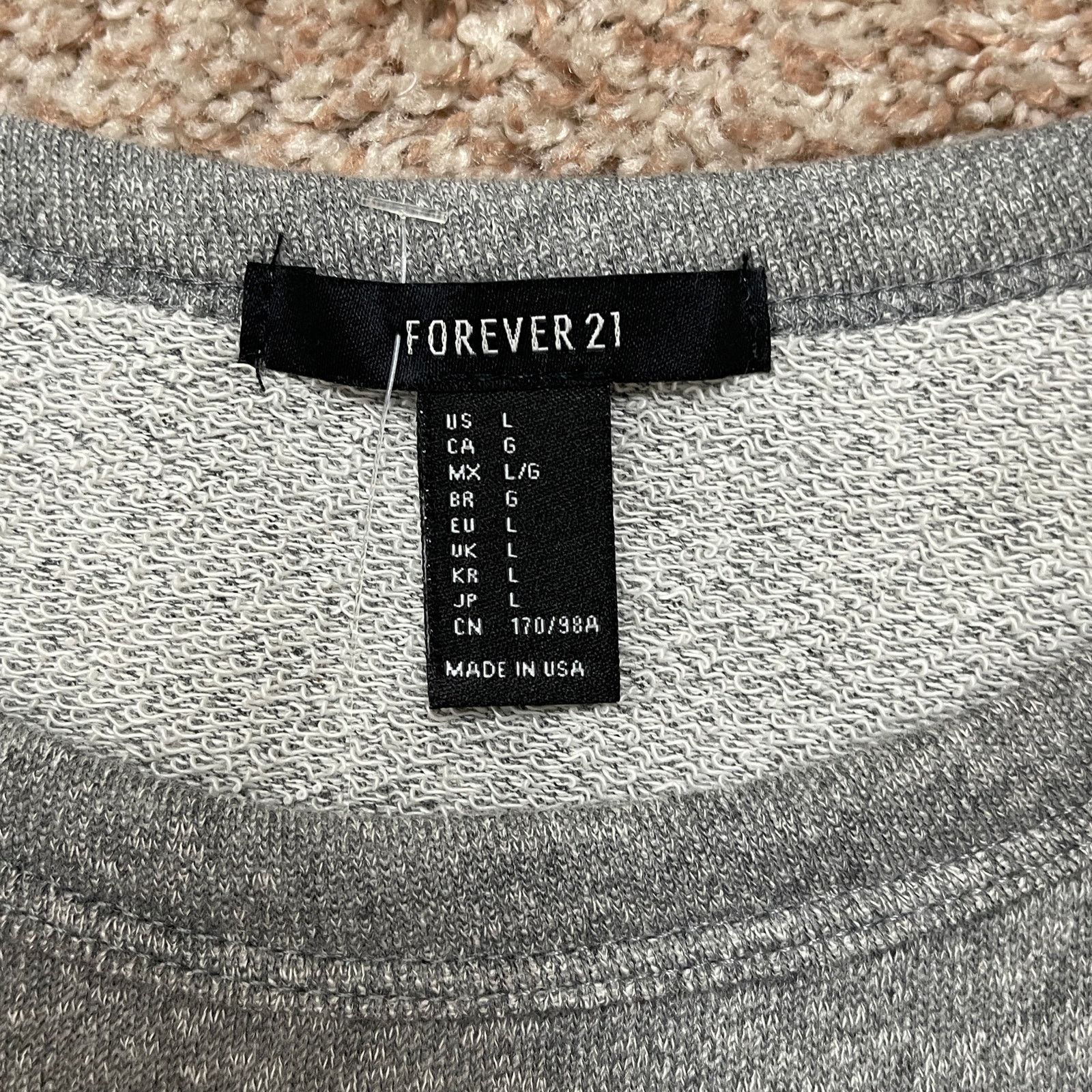 Forever 21 Forever 21 Grey Crop Sweatshirt White Mesh Athletic Top NWT Size L / US 10 / IT 46 - 19 Thumbnail