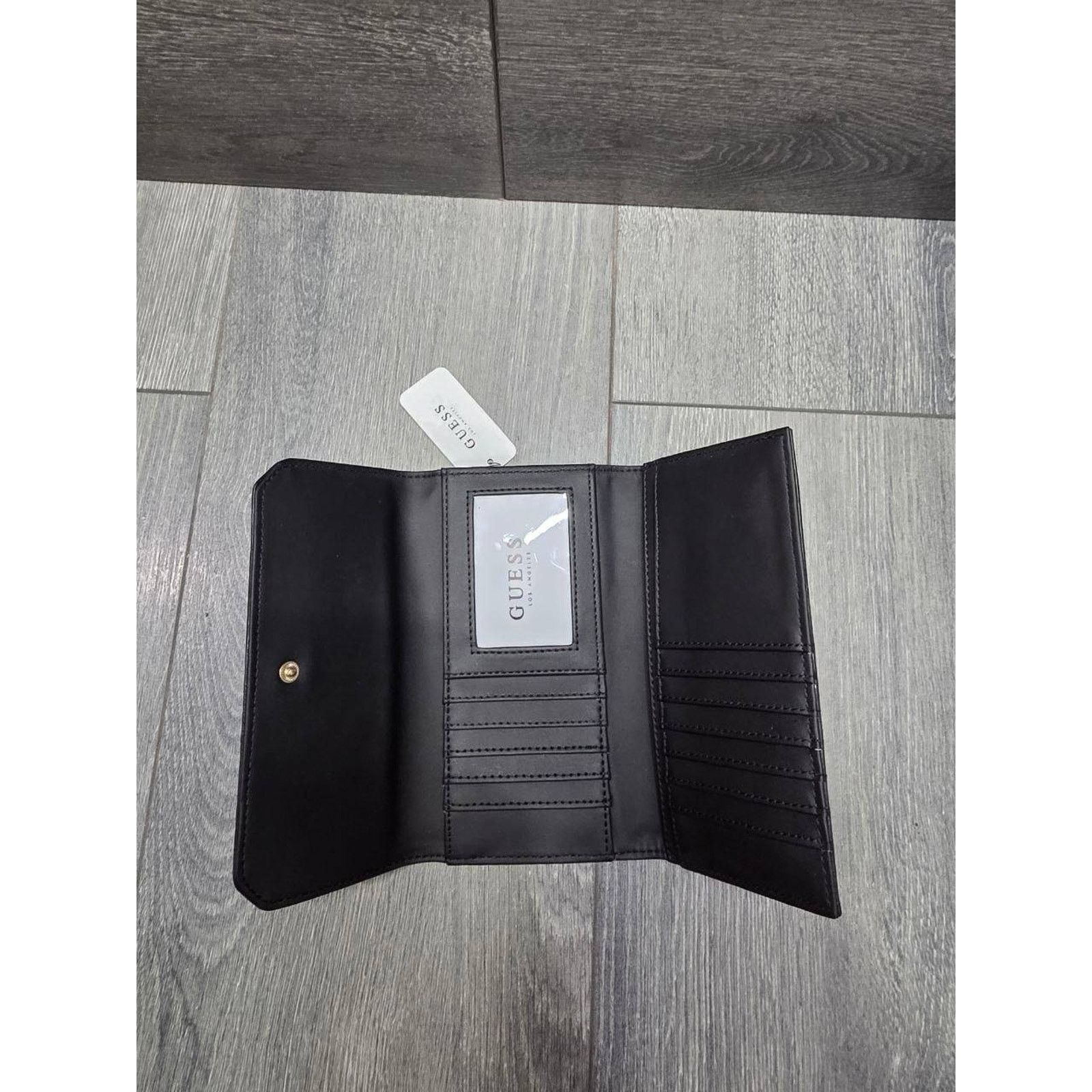 Guess Guess Women's Analise Black Tri-Fold Clutch Wallet B000614 Size ONE SIZE - 4 Thumbnail