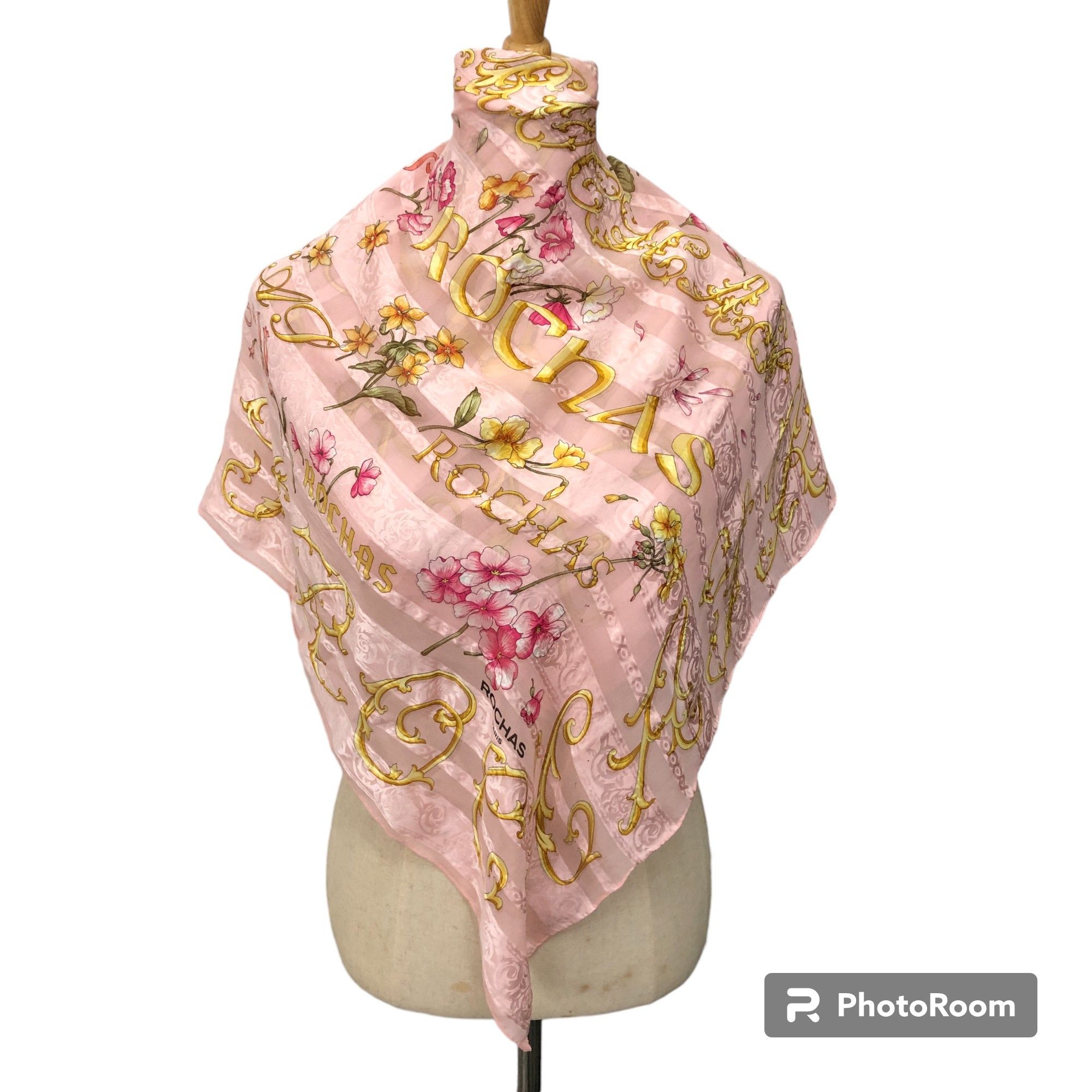Vintage Rochas Floral Hand Rolled Silk Scarf M1139 Size ONE SIZE - 1 Thumbnail