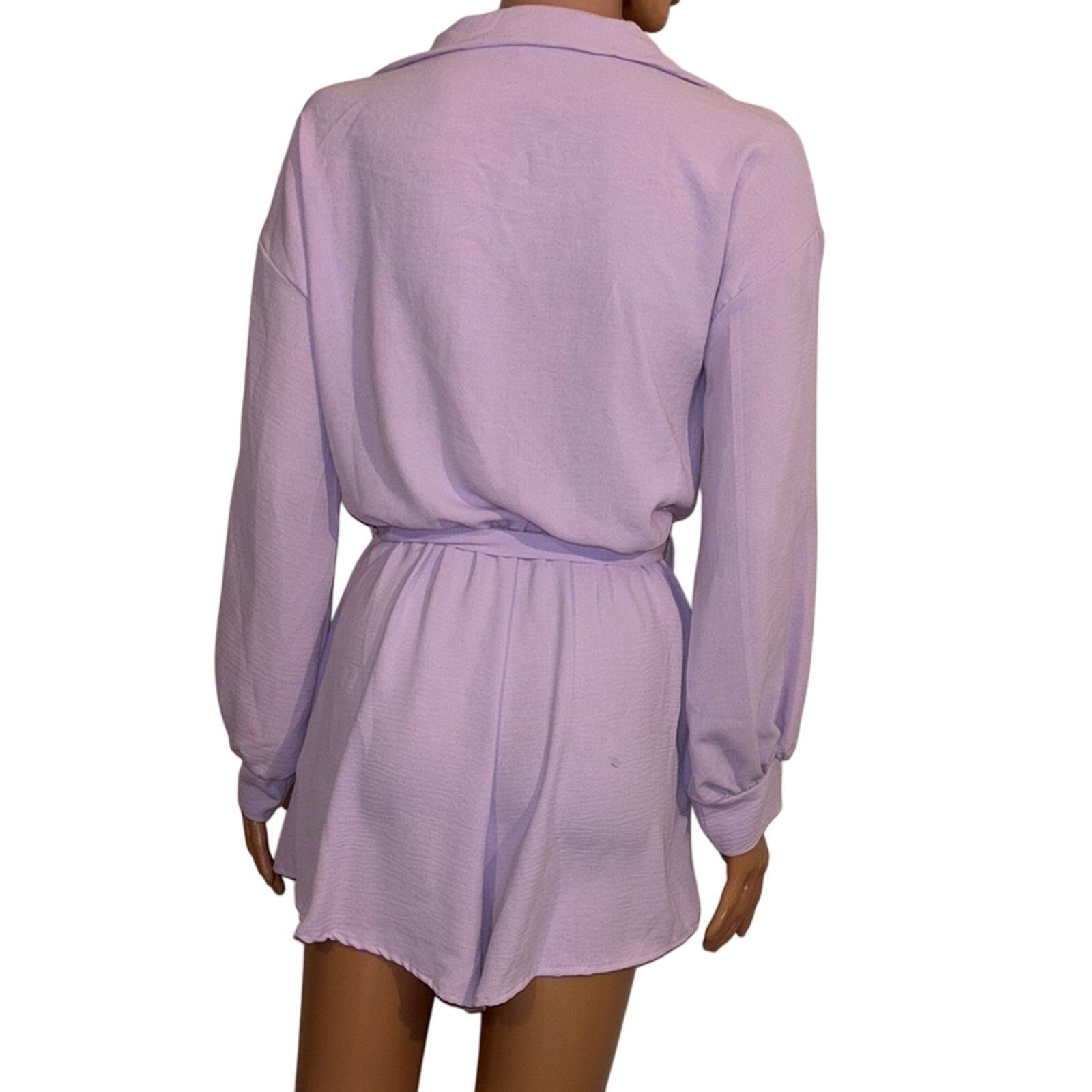 The Unbranded Brand Fashion Nova Lavender Long Sleeve Romper - Small Size S / US 4 / IT 40 - 4 Thumbnail
