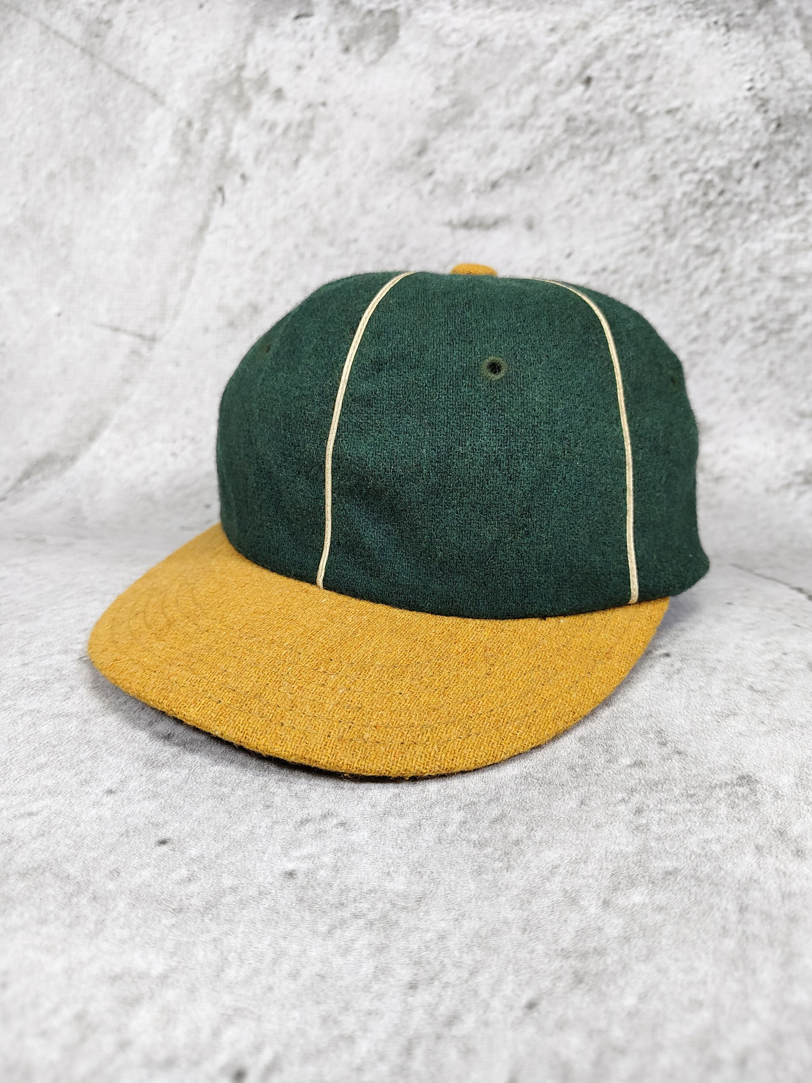 Japanese Brand 2000s Realmad Hectic🇯🇵 Ebbet Wool Leather Sweatband Caps Size ONE SIZE - 1 Thumbnail