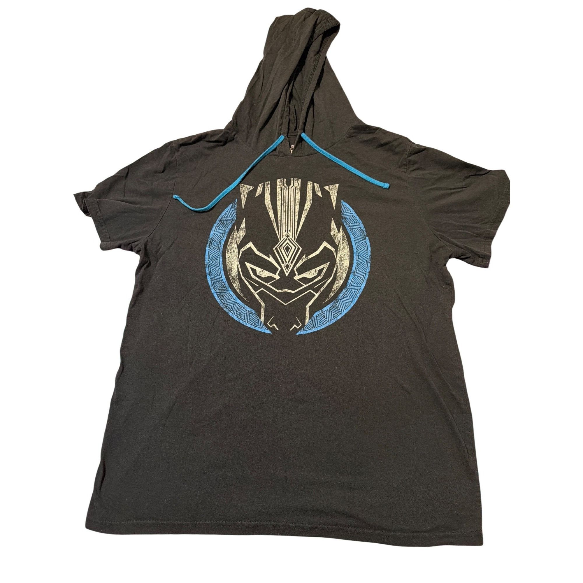Marvel Comics Marvel Black Panther Graphic Hooded T Shirt Black Blue Hoodi Size US XXL / EU 58 / 5 - 1 Thumbnail