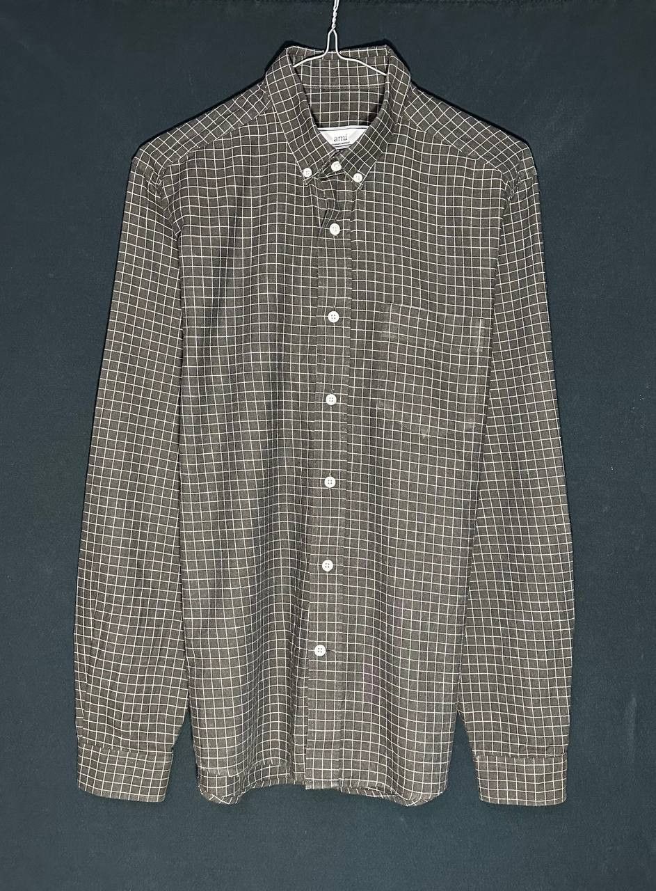 AMI AMI PARIS Alexandre Mattiussi Plaid Shirt buttons brown sz40 Size US M / EU 48-50 / 2 - 1 Thumbnail