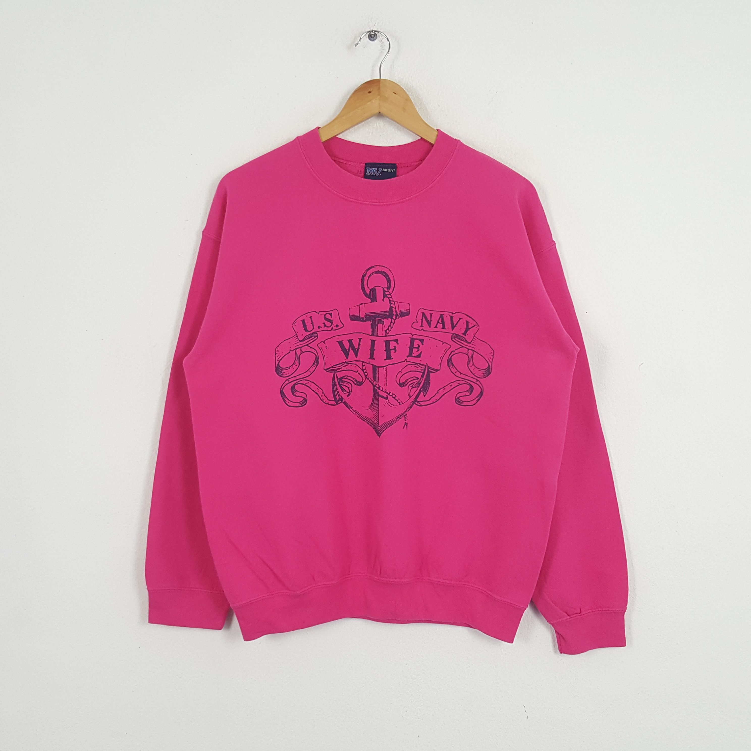 Old Navy × Vintage Vintage U.S Wife Navy Wife American Military Sweatshirt Size US M / EU 48-50 / 2 - 1 Thumbnail