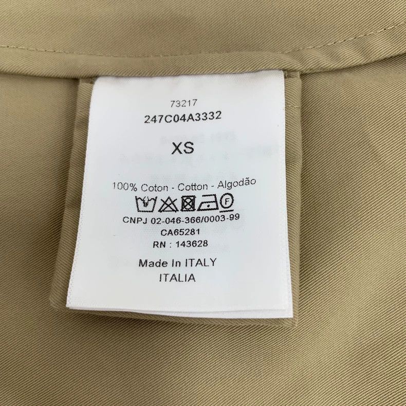 Dior Brown bee embroidered cotton lapel cloak coat 2505-Nex