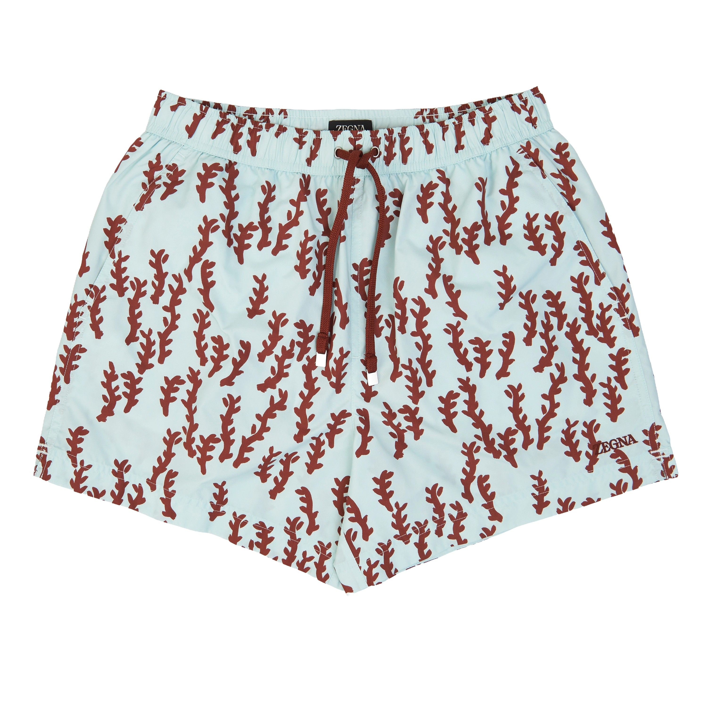 Ermenegildo Zegna Light Blue Terracotta Oasi Print Swim Trunks Size M Size US 30 / EU 46 - 1 Thumbnail
