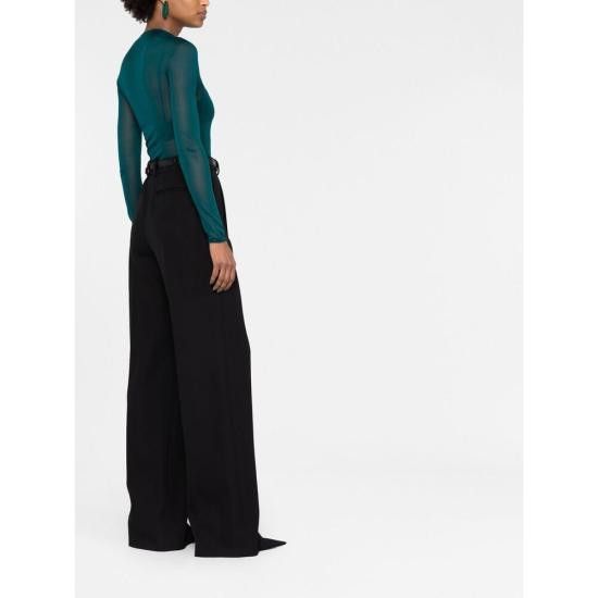 Saint Laurent Paris o1s1wg110924 High Neck Top In Silk Sweater in Green Size S / US 4 / IT 40 - 3 Thumbnail