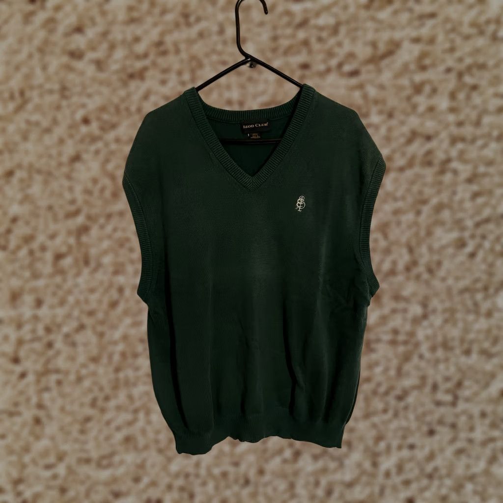 Izod VINTAGE Izod Green Cotton Knit Golf Sweater Vest - Men's L Size US L / EU 52-54 / 3 - 1 Thumbnail
