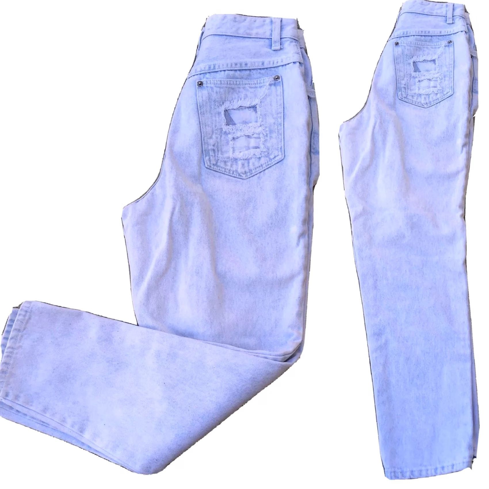 Vintage VINTAGE Stefano International Acid Wash High Waist Tapered Leg Jeans 28" 80s 90s Denim Blue Women Mens Jeans Size 32" / US 10 / IT 46 - 2 Thumbnail