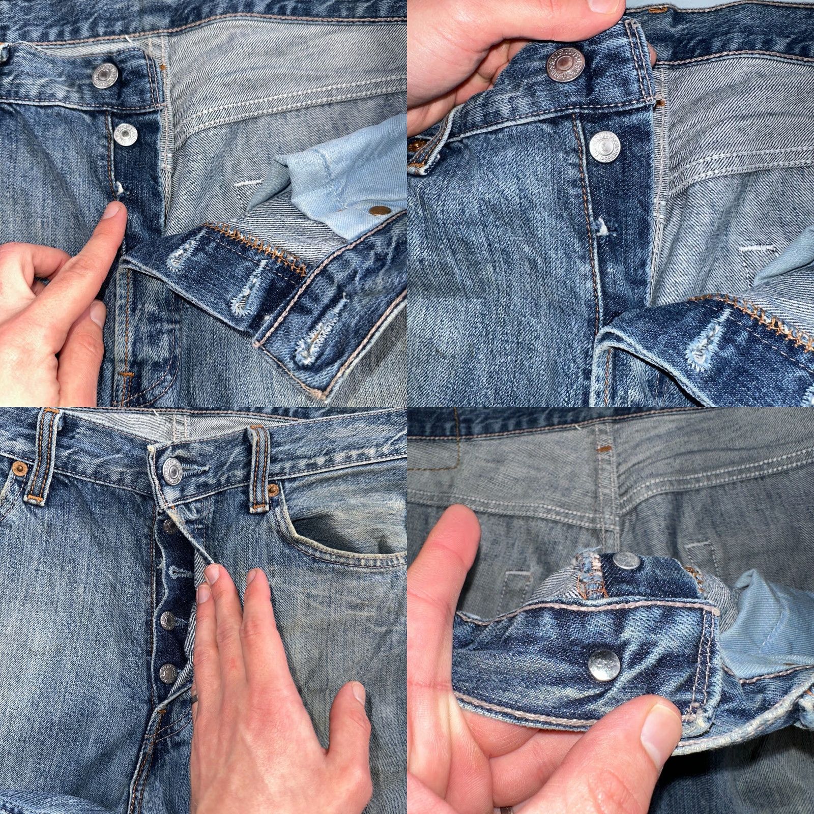 Levi's VINTAGE Levi's 501 Jeans Straight Levi's 501 MID Rise 33x32 Blue Denim 90s Mens Regular 33x32 Cotton Button Closure Size US 33 - 8 Thumbnail