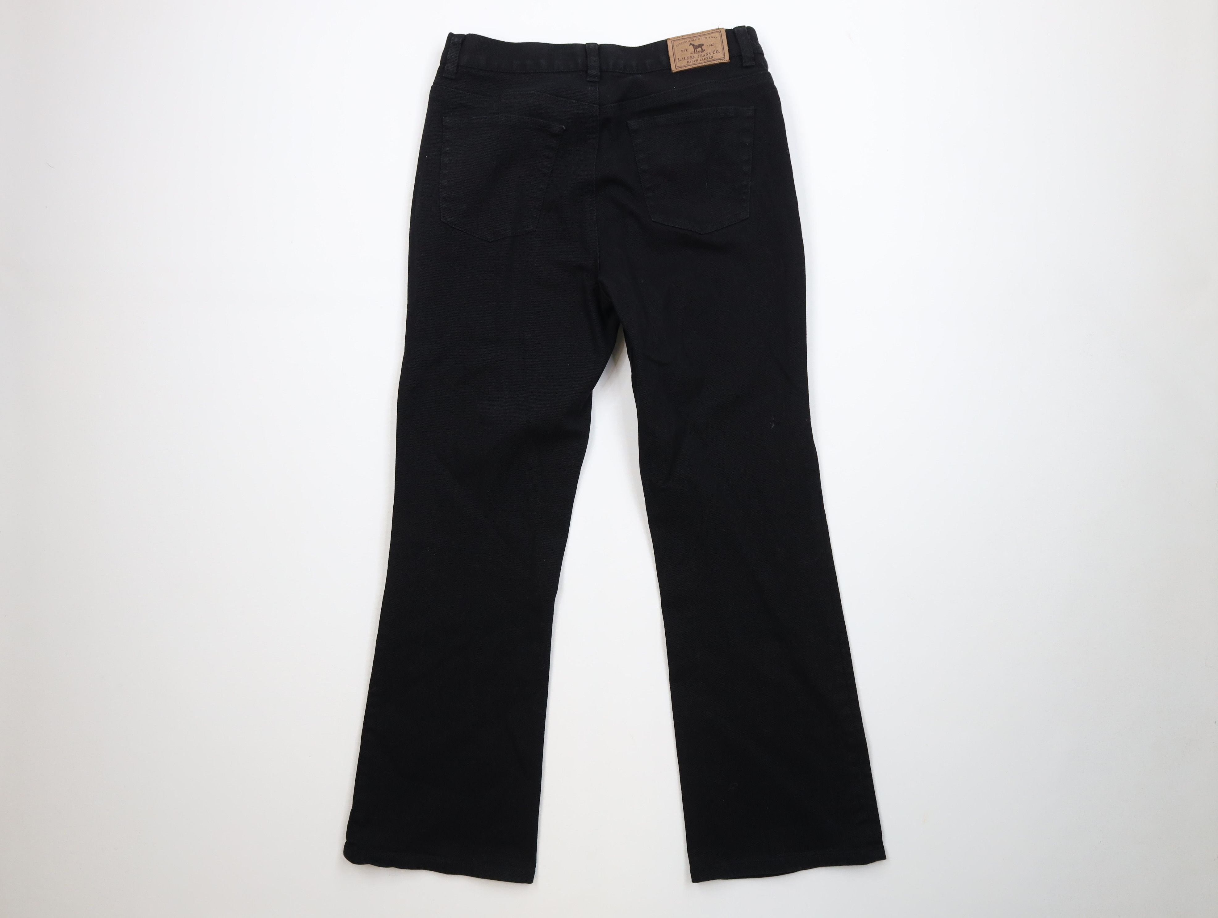 Ralph Lauren Vintage 90s Ralph Lauren Stretch Wide Leg Denim Jeans Black Size 32" / US 10 / IT 46 - 9 Thumbnail