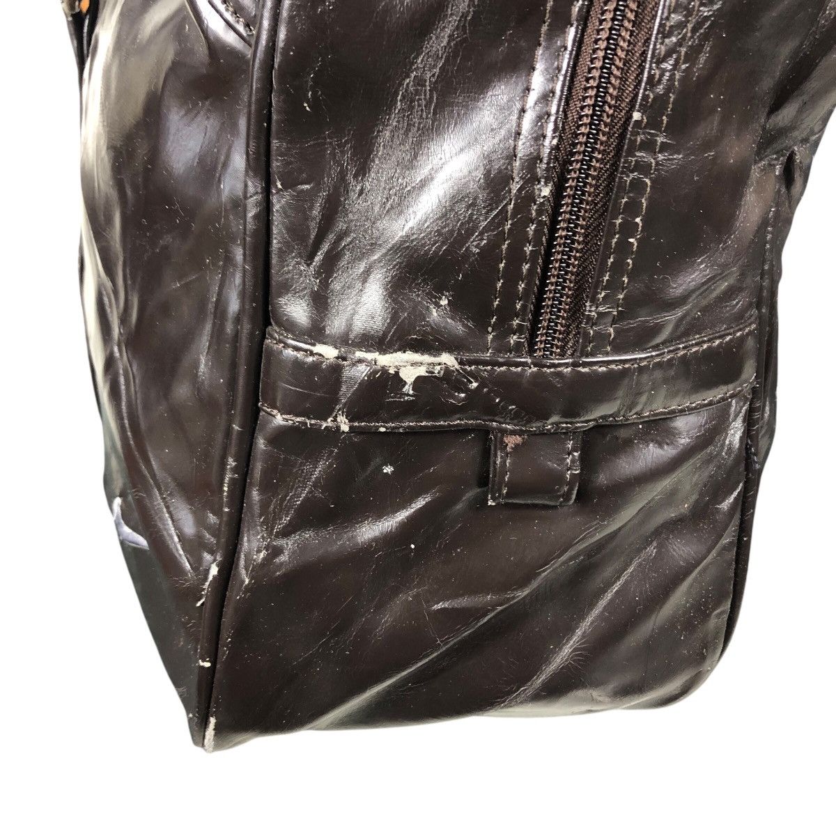 Nike 📌Vintage Soft Leather Hand Carry Luggage Nike Big Swoosh Size ONE SIZE - 6 Thumbnail