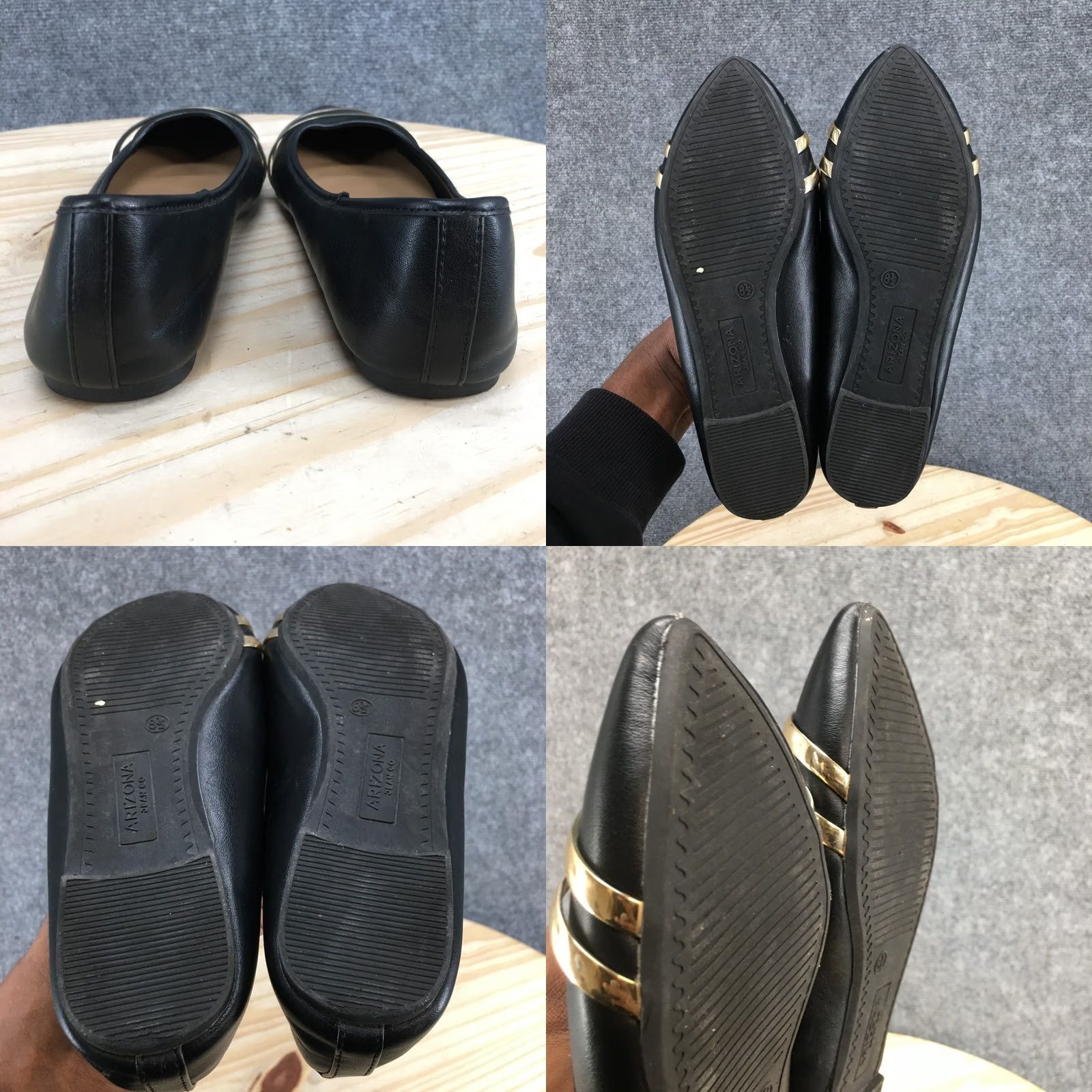 Vintage Arizona Jean Co. Shoes Womens 8.5 M Ballet Flats Black Pointed Toe Flat Casual Shoes Size 28" / US 6 / IT 42 - 8 Thumbnail