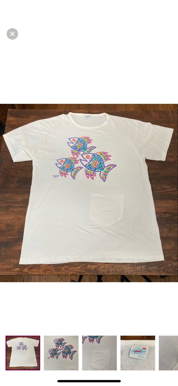Vintage Vintage TOMMY’S 1993 Fish Design Oversize Tee Size ONE SIZE - 1 Thumbnail