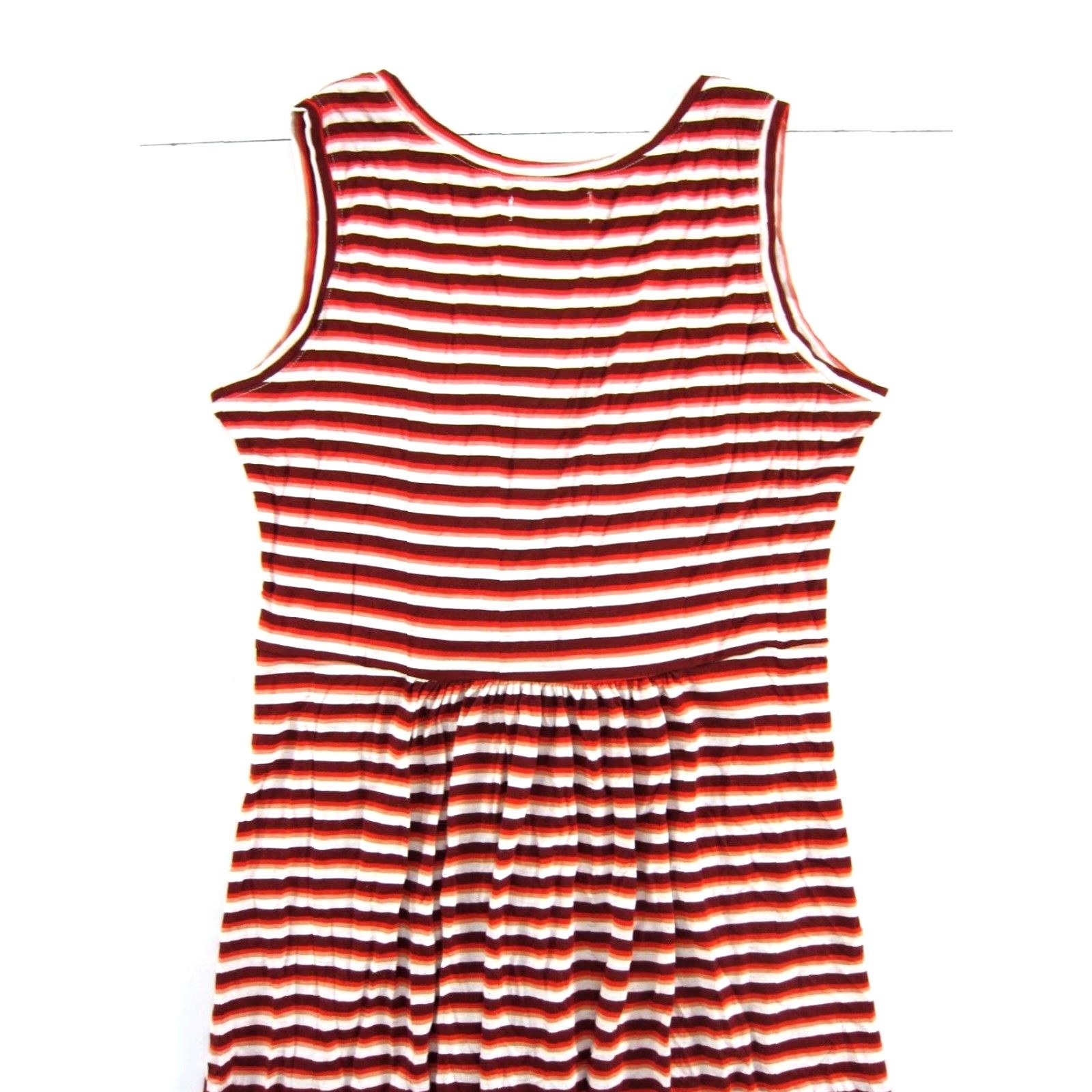 Vintage Maurices 24/7 Red Pink White Stripe Stretch Twist Long Maxi Tank Dress Small Size S / US 4 / IT 40 - 5 Thumbnail