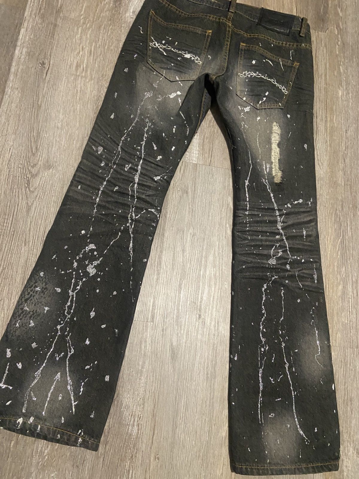 If Six Was Nine Midas Glitter Denim Jeans Size US 30 / EU 46 - 4 Thumbnail