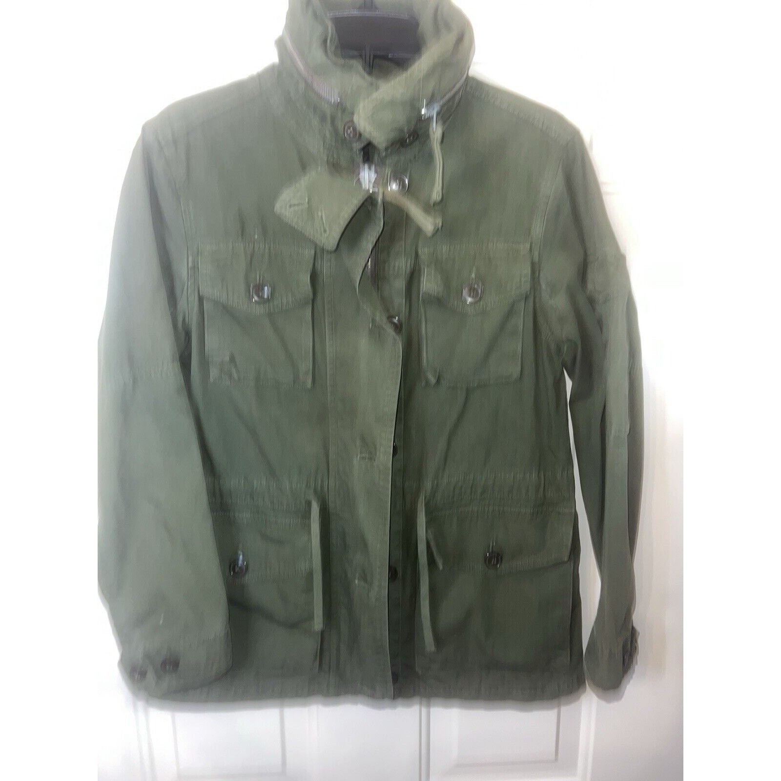 J.Crew J.CREW Chore Trucker Jacket Green Mock Neck Military Button Size S / US 4 / IT 40 - 8 Thumbnail