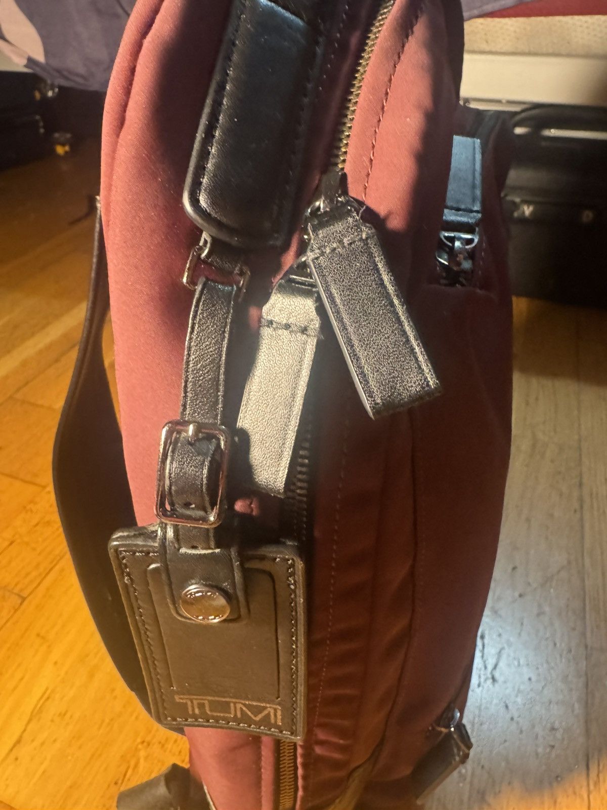 Tumi TUMI Voyageur Burgundy Nylon Leather Trim Backpack Size ONE SIZE - 7 Thumbnail