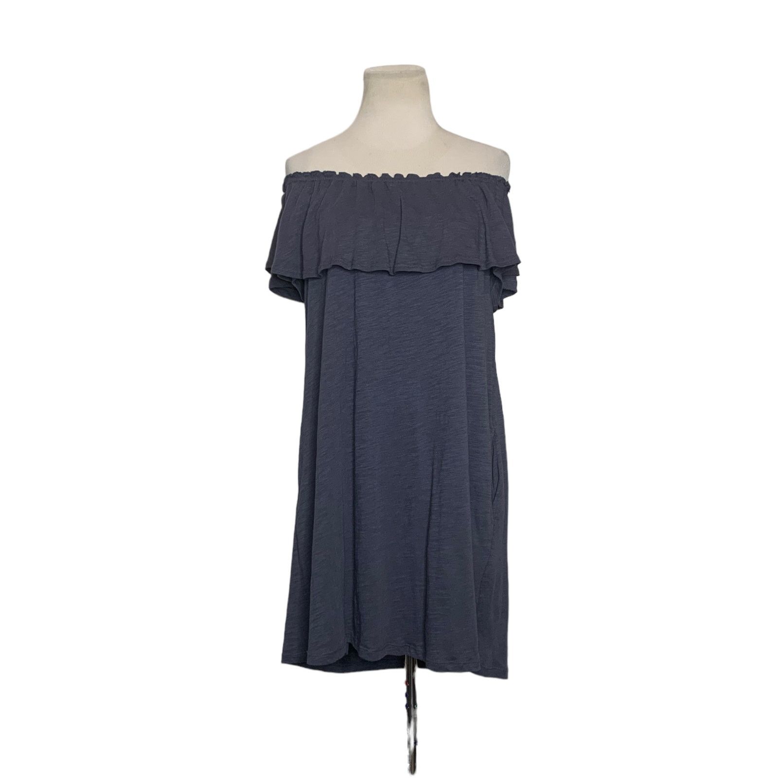 Drew Drew Smokey Gray Off Shoulder Mini Shift Dress Size M Size M / US 6-8 / IT 42-44 - 10 Thumbnail