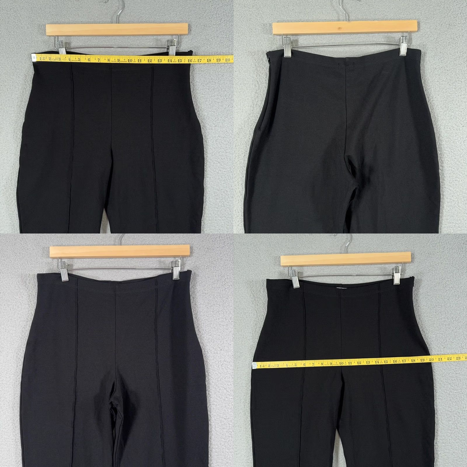 Vintage Ripley Rader Pants Black Knit Tapered Ankle Slim Plus 1X Pockets Zip Side High Rise Womens Size 40" / US 18 - 8 Thumbnail