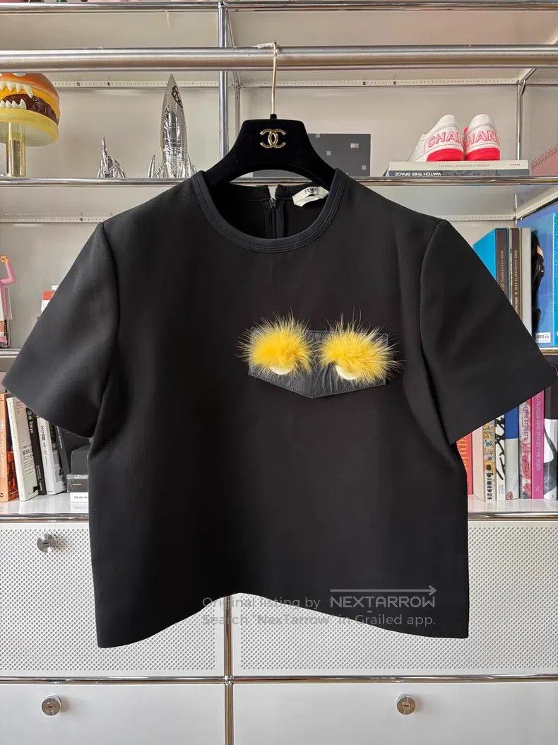 Fendi Fendi Black patch sheepskin mini monster short sleeve, 100 Size XS / US 0-2 / IT 36-38 - 1 Thumbnail
