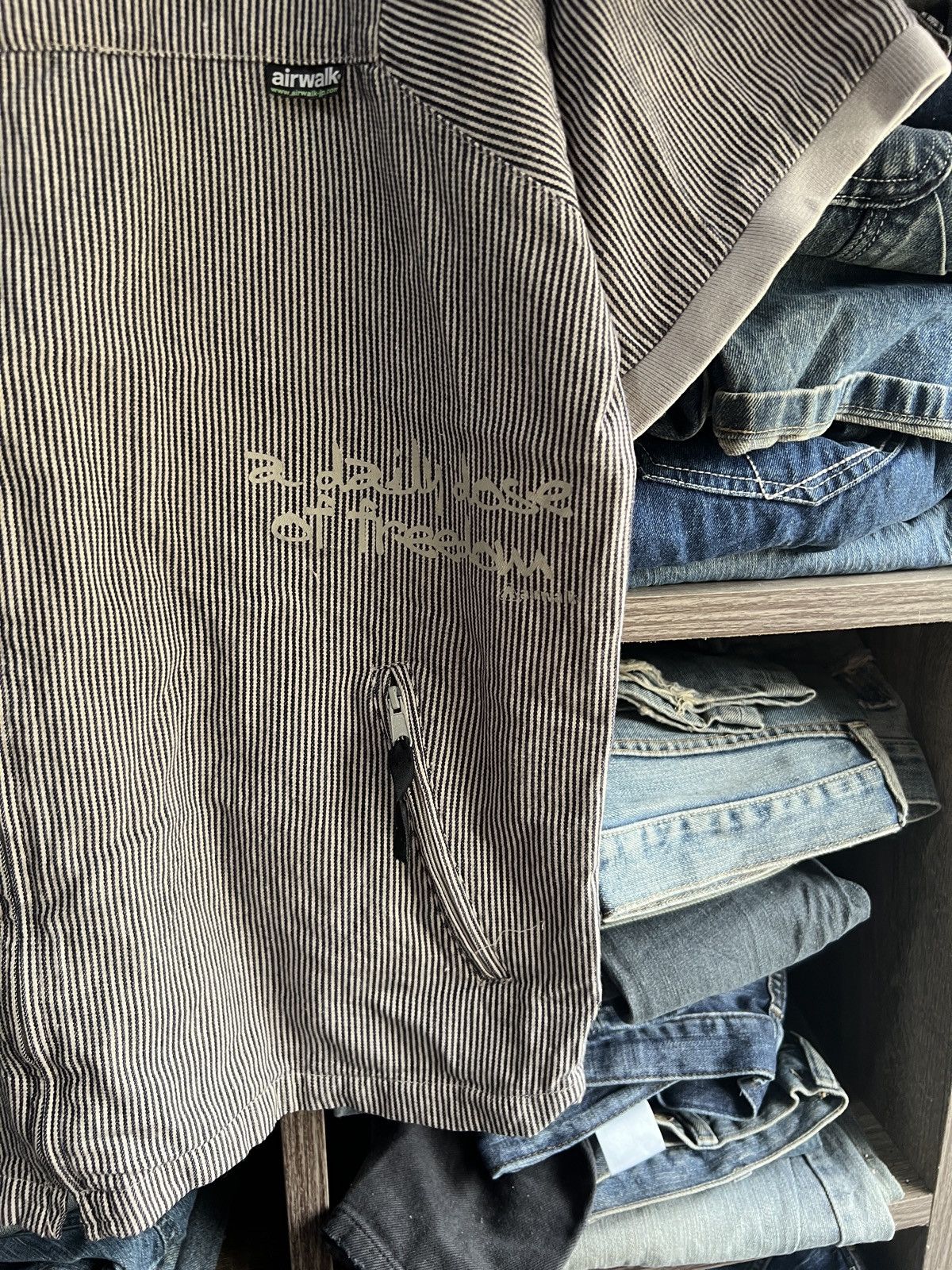 Airwalk 🔥Airwalk Hickory Stripe Zipper Shirt Size US M / EU 48-50 / 2 - 8 Thumbnail