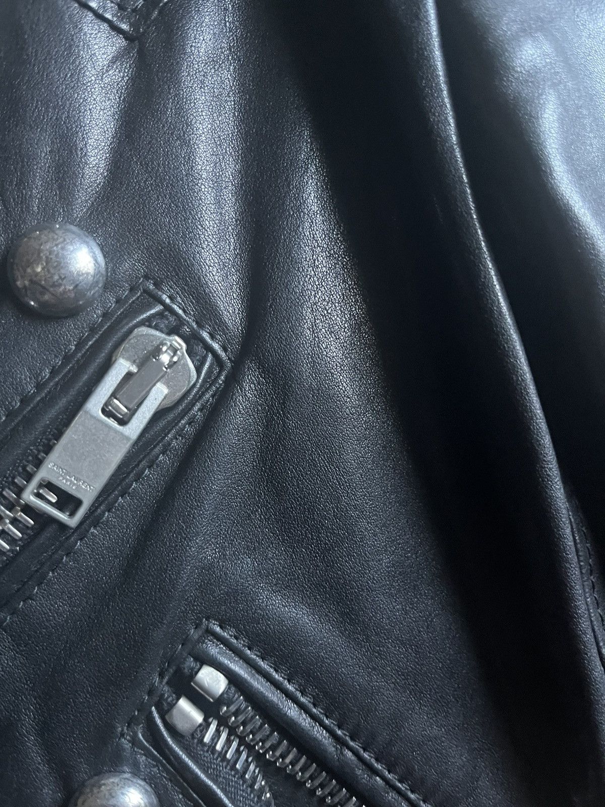 Saint Laurent Paris SS15 Pysch Rock Studded Leather Jacket Size US XXS / EU 40 - 3 Thumbnail