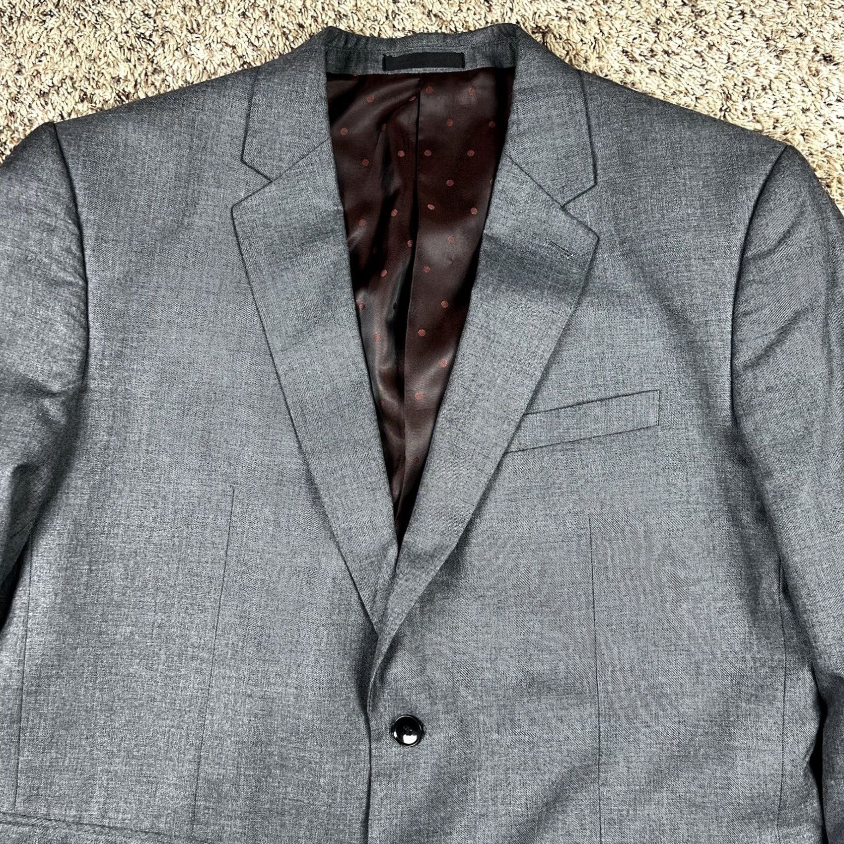 Alexander Julian Alexander Julian Colours Gray Lined Blazer Mens Size 46R Two Button Tuxedo Top Blazer Mens Size 46R - 6 Thumbnail