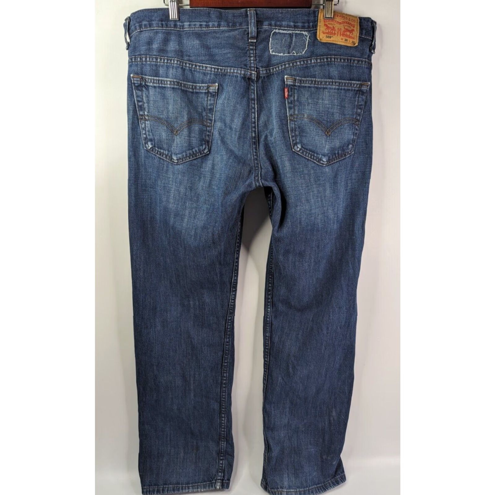 Levi's Levi's 569 Jeans Straight 36x32 Relaxed Black Denim Distressed 5-Pocket Zip Mid Waist Men Regular Size US 38 / EU 54 - 5 Thumbnail