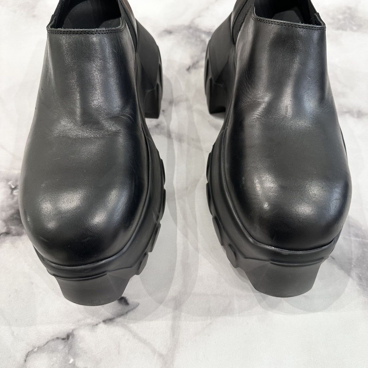 Rick Owens RICK OWENS BLACK LEATHER PORTERVILLE MEGA SLIP-ONS SIZE 40 Size US 10 / IT 40 - 2 Thumbnail