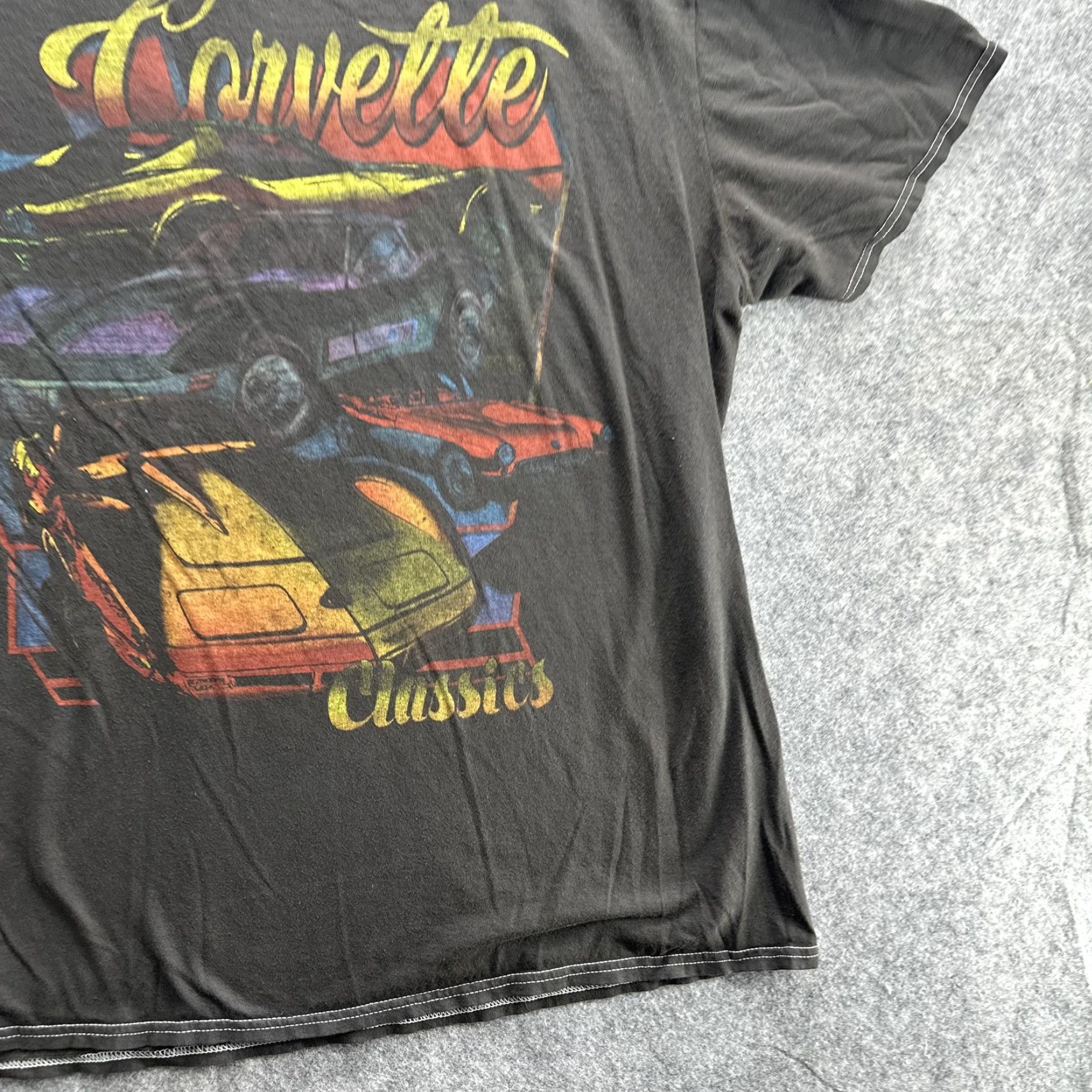 Etro VINTAGE Chevrolet Corvette T-Shirt Mens XL Black Cars Graphic Tee 90s Retro Classic Car Size US XL / EU 56 / 4 - 4 Thumbnail