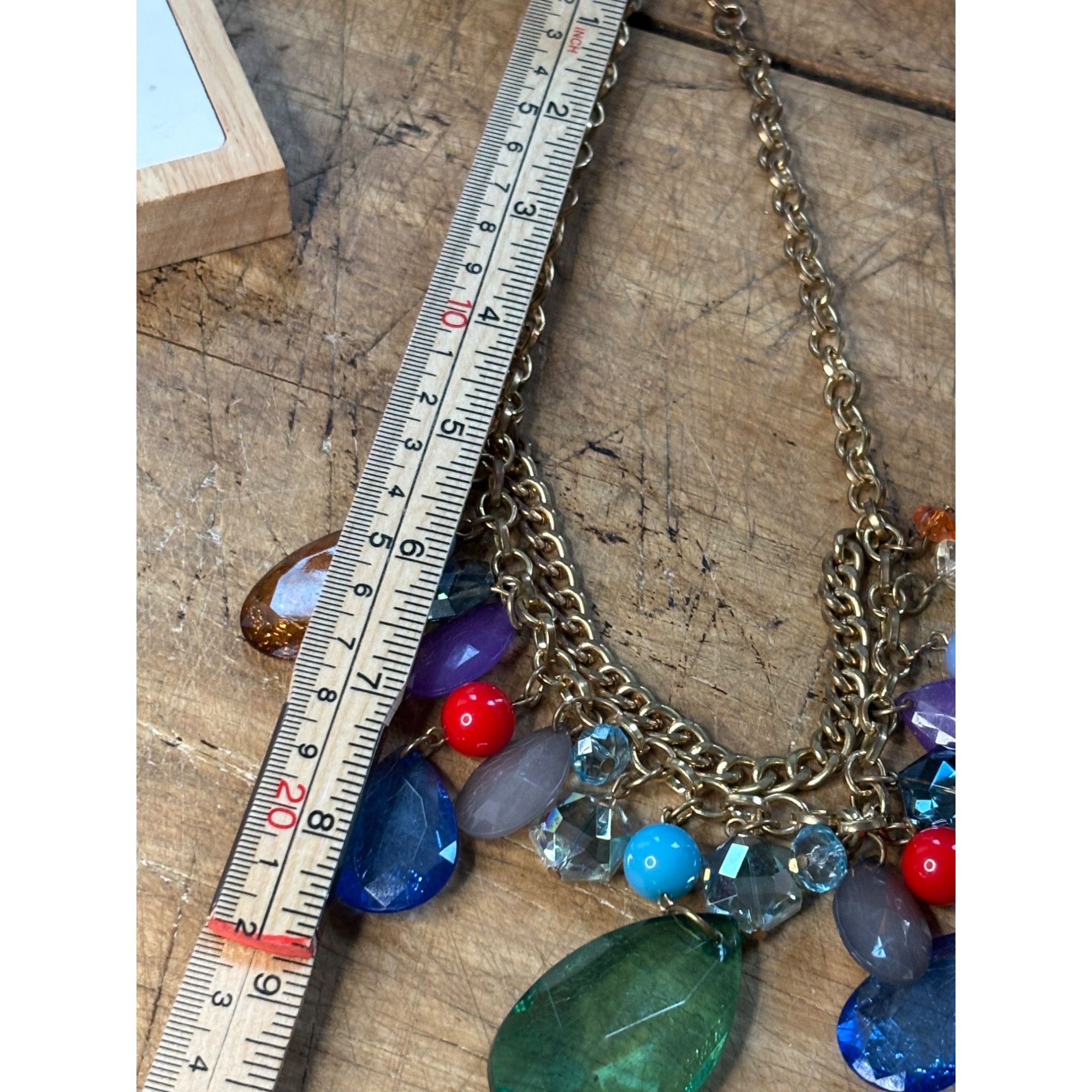 Other Chunky Multi-Color Beaded Statement Necklace With Gold-Tone Size ONE SIZE - 7 Thumbnail