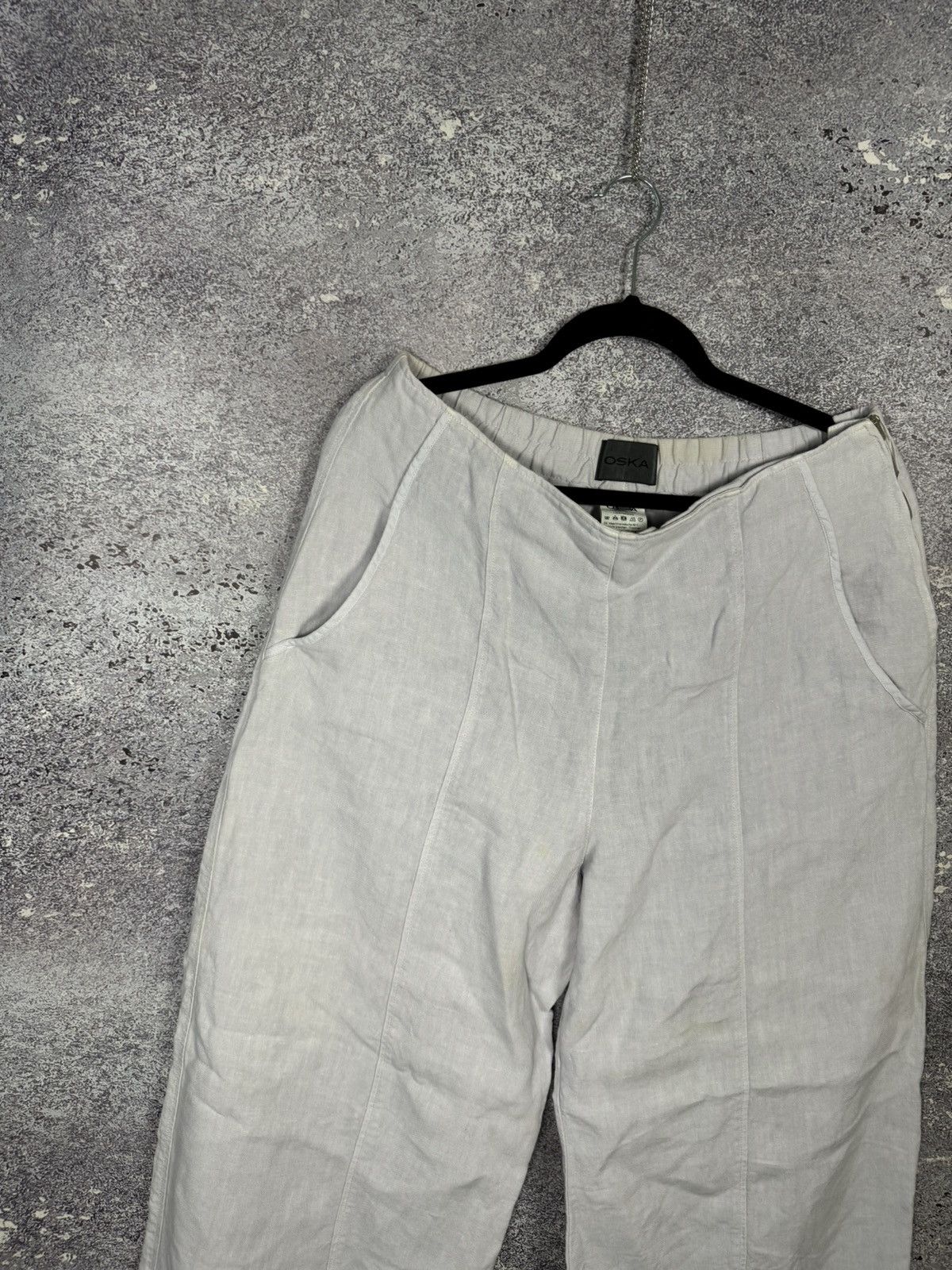 Japanese Brand × OSKA Vintage Japanese OSKA Linen Big Pants Buggy Style Oldmoney Size 32" / US 10 / IT 46 - 2 Thumbnail