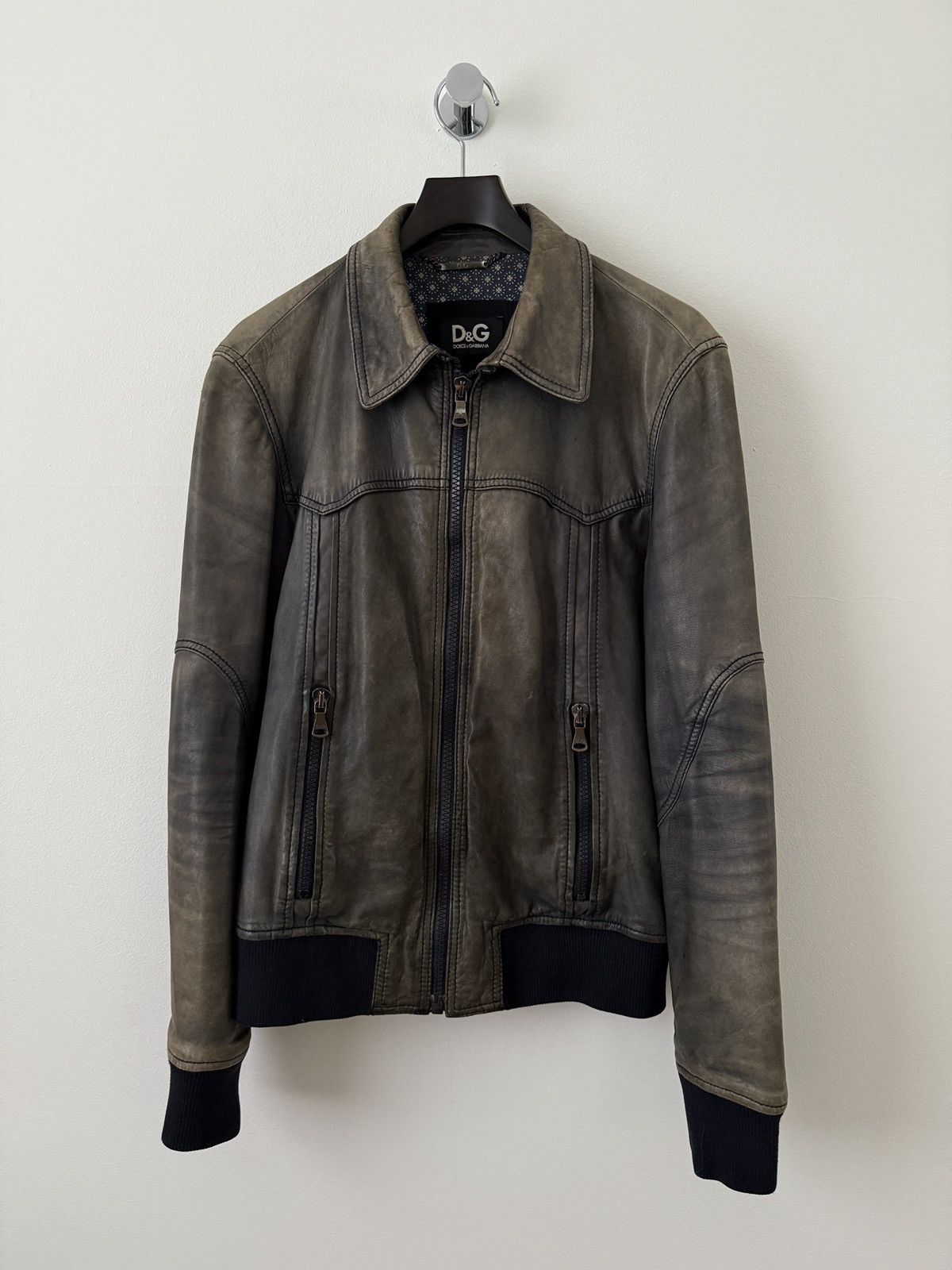 00s Dolce & Gabbana Faded Leather Jacket 【公式通販】