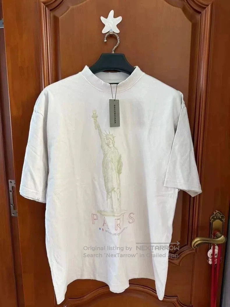 Balenciaga Statue of Liberty White Tee.