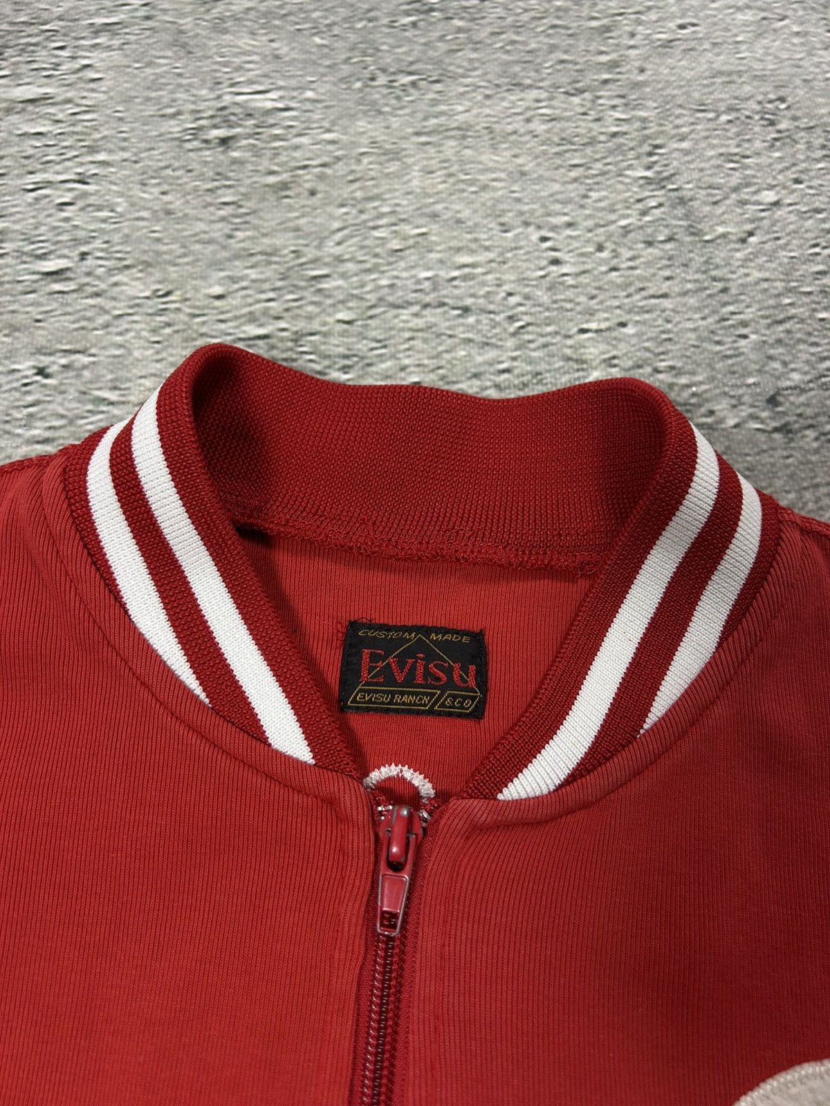 Evisu Evisu Mighty varsity jacket red big logo zip sweatshirt Size US XL / EU 56 / 4 - 5 Thumbnail