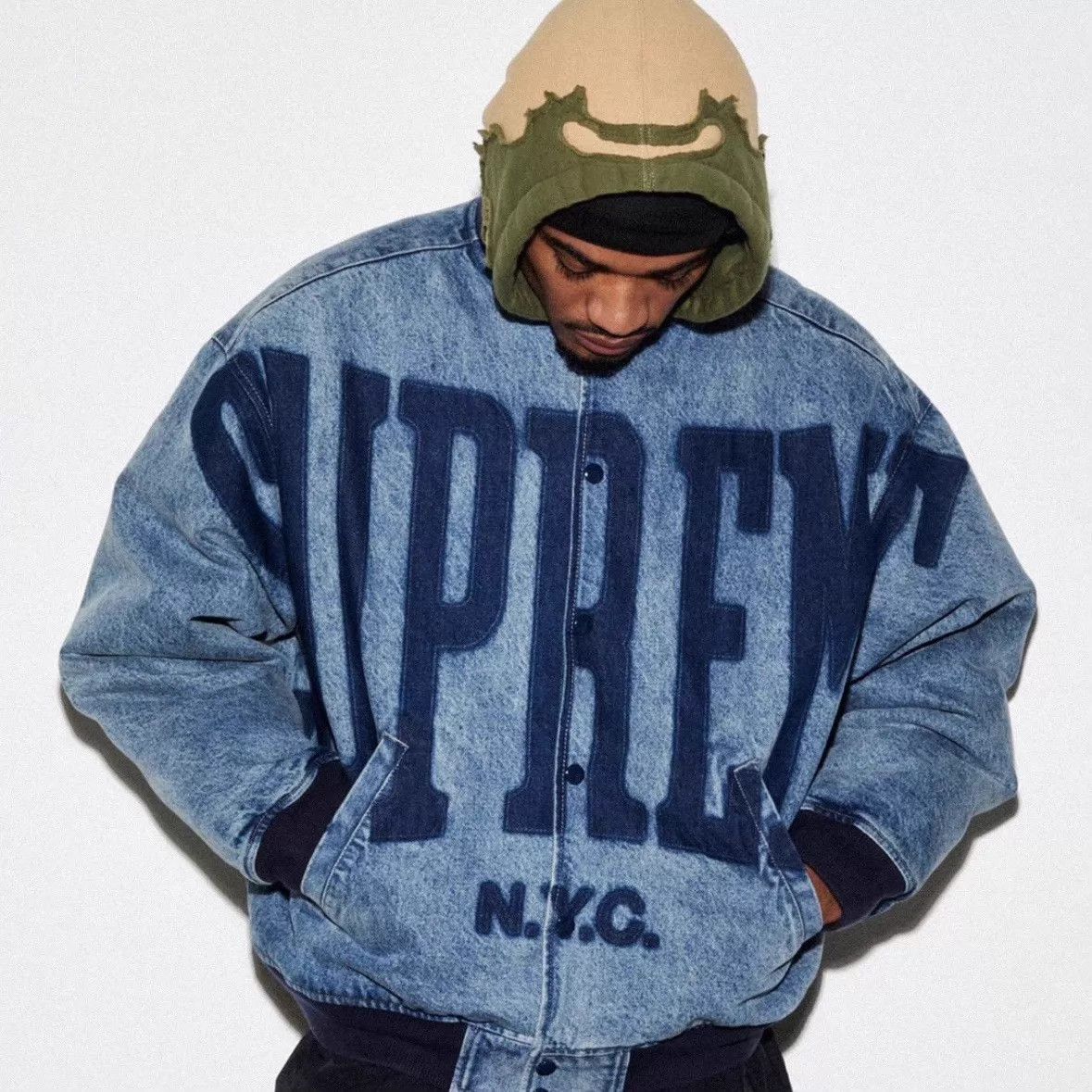 Supreme Supreme Logo Print Washed Denim Padded Jacket L 99 New Size US L / EU 52-54 / 3 - 6 Thumbnail