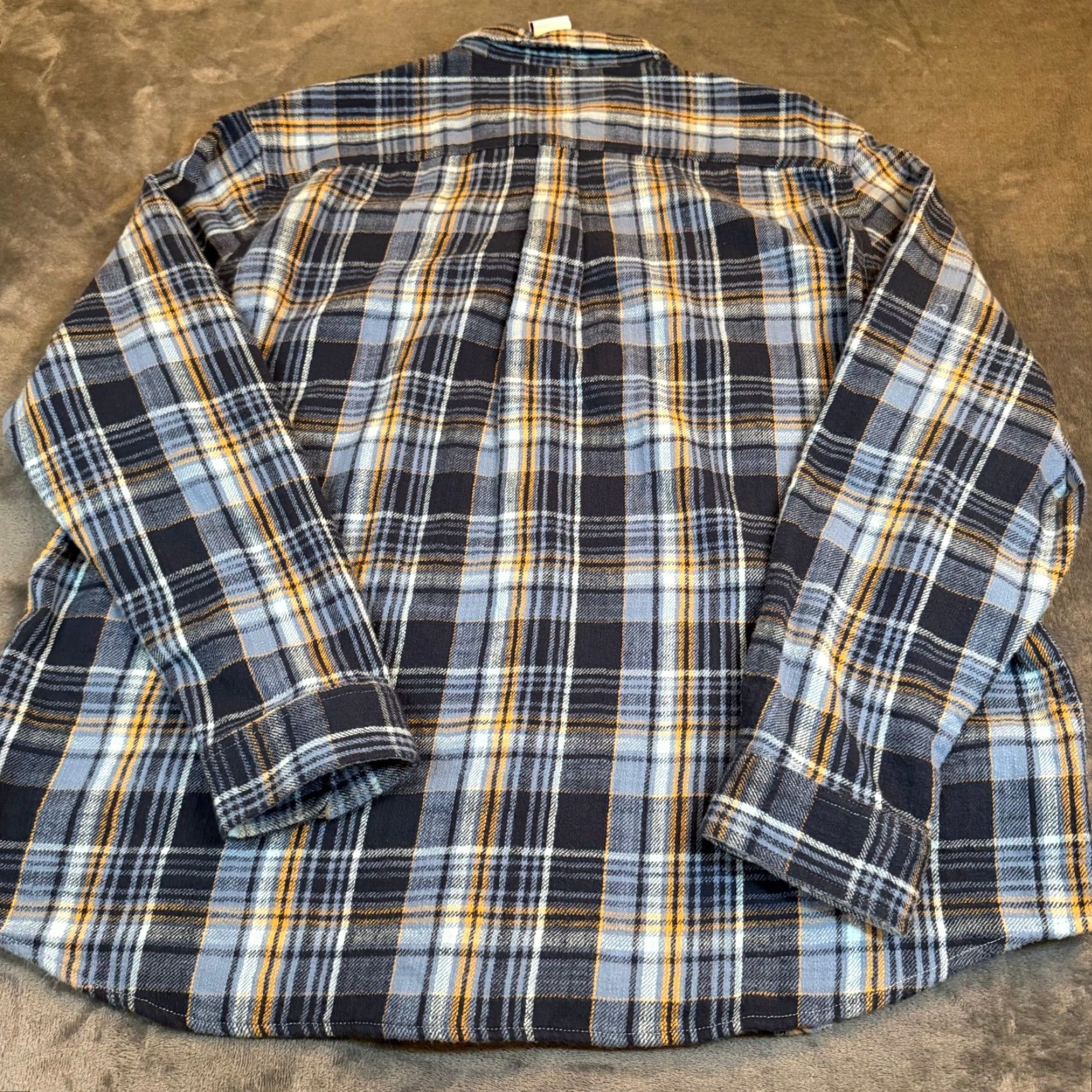 Vintage LL Bean Field Flannel Shirt Mens XXL 2XL Blue Orange Plaid Slightly Fitted Button-Up Size US XXL / EU 58 / 5 - 4 Thumbnail