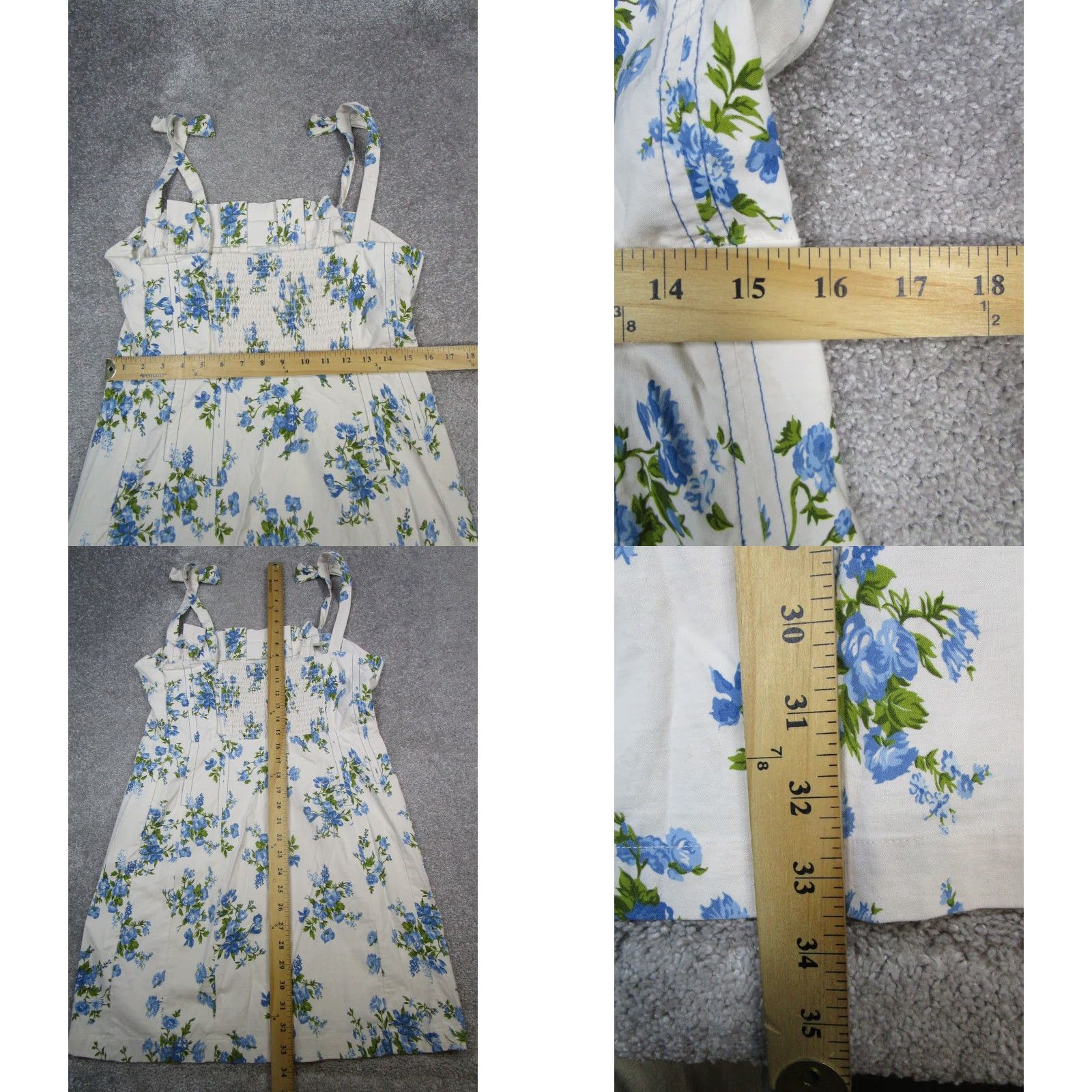 Anthropologie Anthropologie Dress Womens Large White Blue Floral Blouson |  Grailed