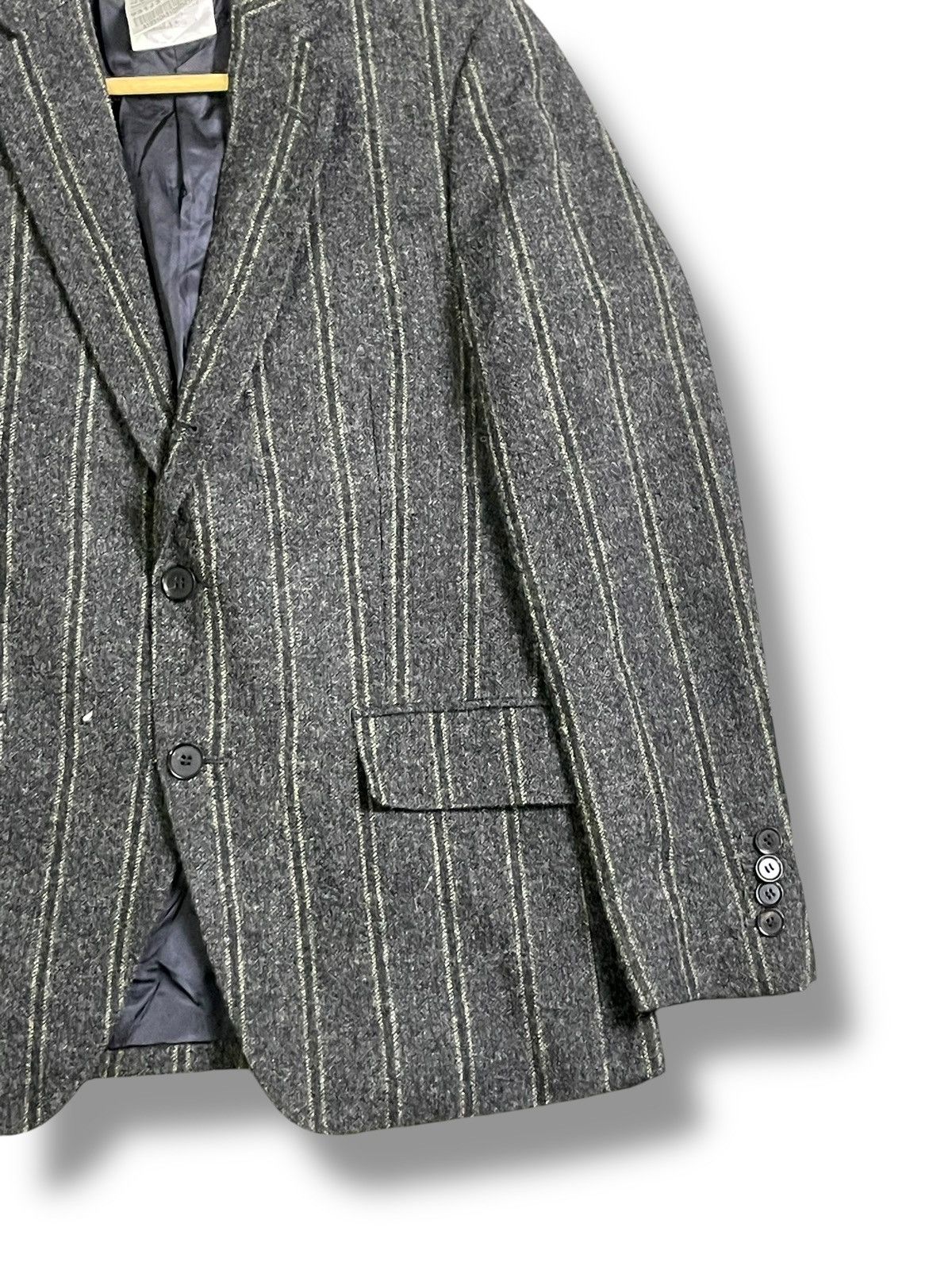 Katharine Hamnett London × Vintage Katherine Hamnett London Down Stripe Wool Coat (38) Size US M / EU 48-50 / 2 - 4 Thumbnail