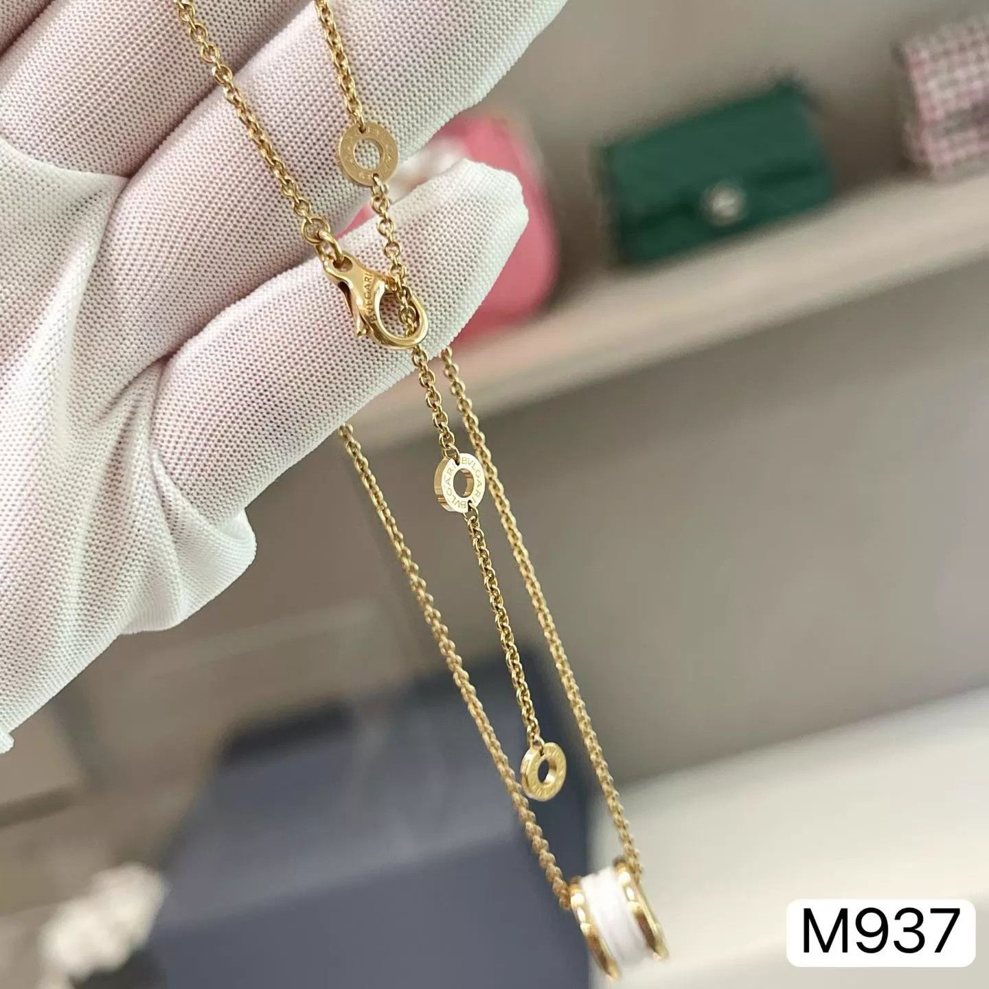 Bvlgari Bvlgari B.ZERO1 18k Rose Gold White Ceramic Spring Necklace Size ONE SIZE - 7 Thumbnail