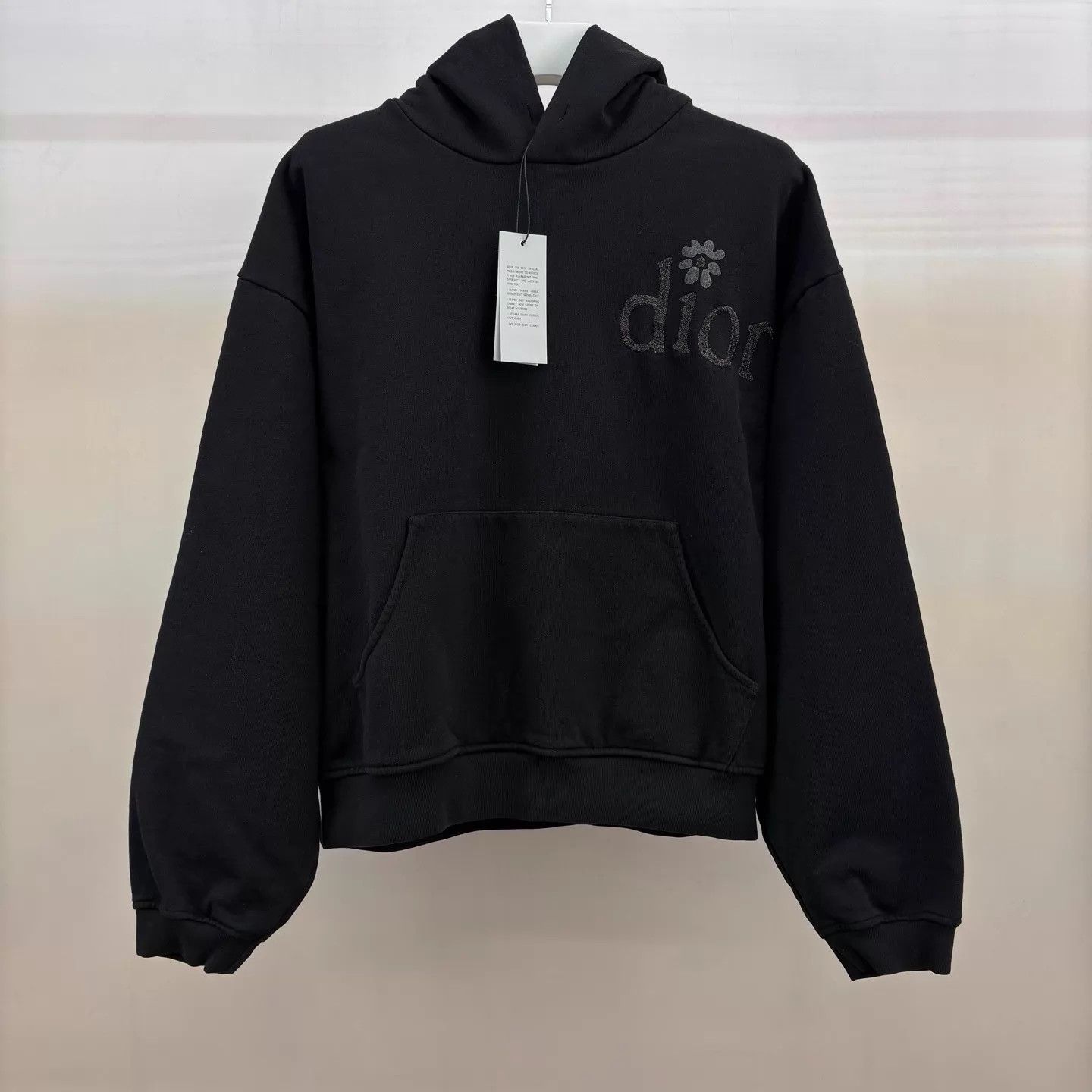 Dior Dior x ERL Black Daisy Embroidered Hoodie M NWT Size M / US 6-8 / IT 42-44 - 1 Thumbnail