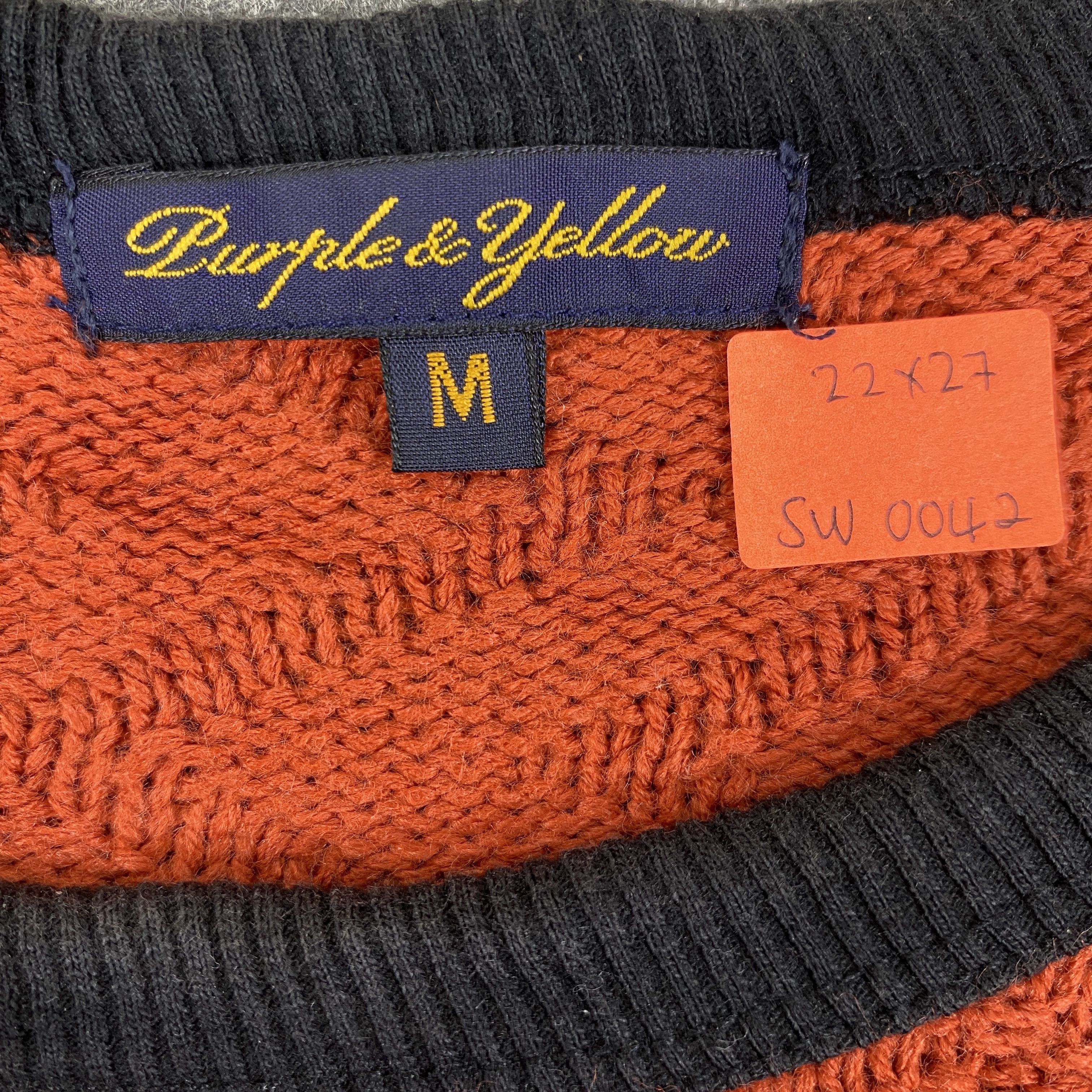 Japanese Brand Vintage Purple & Yellow Stripe Sweatshirt - SW042 Size US M / EU 48-50 / 2 - 3 Thumbnail