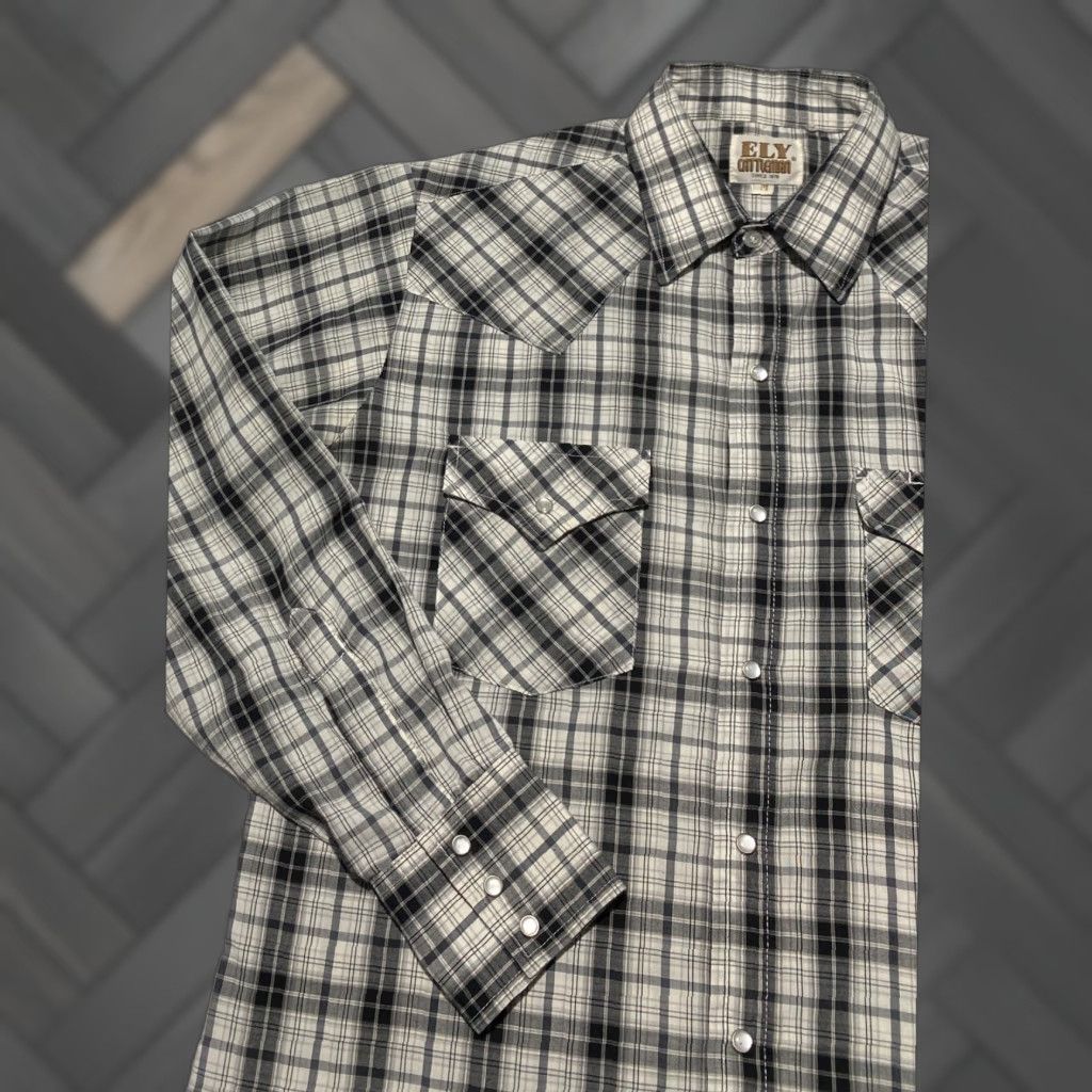 Vintage Ely Cattleman Mens Plaid Long Sleeve Western Snap Button Shirt Medium Size US M / EU 48-50 / 2 - 1 Thumbnail