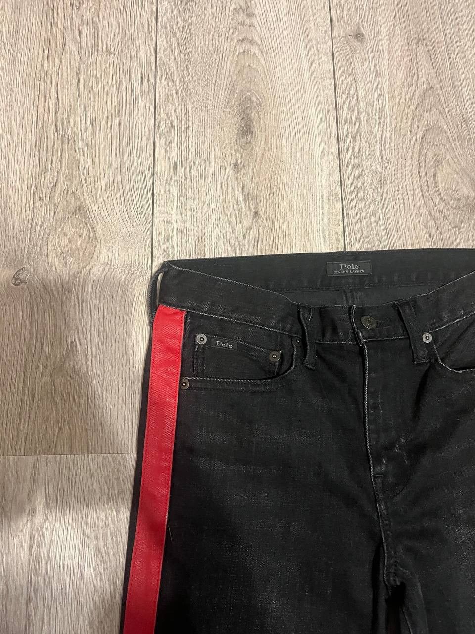 Polo Ralph Lauren Polo Ralph Lauren Black/Red Side Stripe Denim Jeans Men Sz27 Size US 27 - 2 Thumbnail