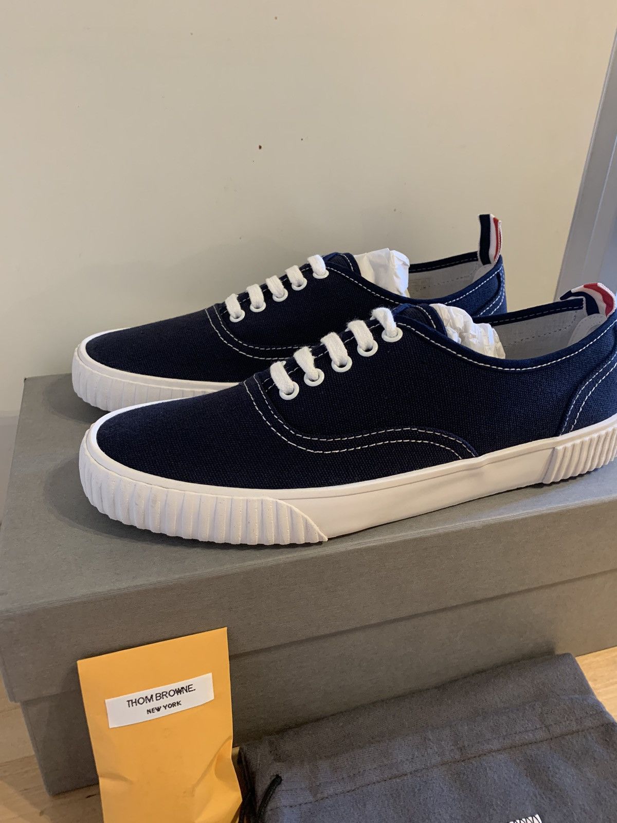 Thom Browne Thom Browne Navy Blu Canvas Sneakers Size US 10.5 / IT 40.5 - 6 Thumbnail