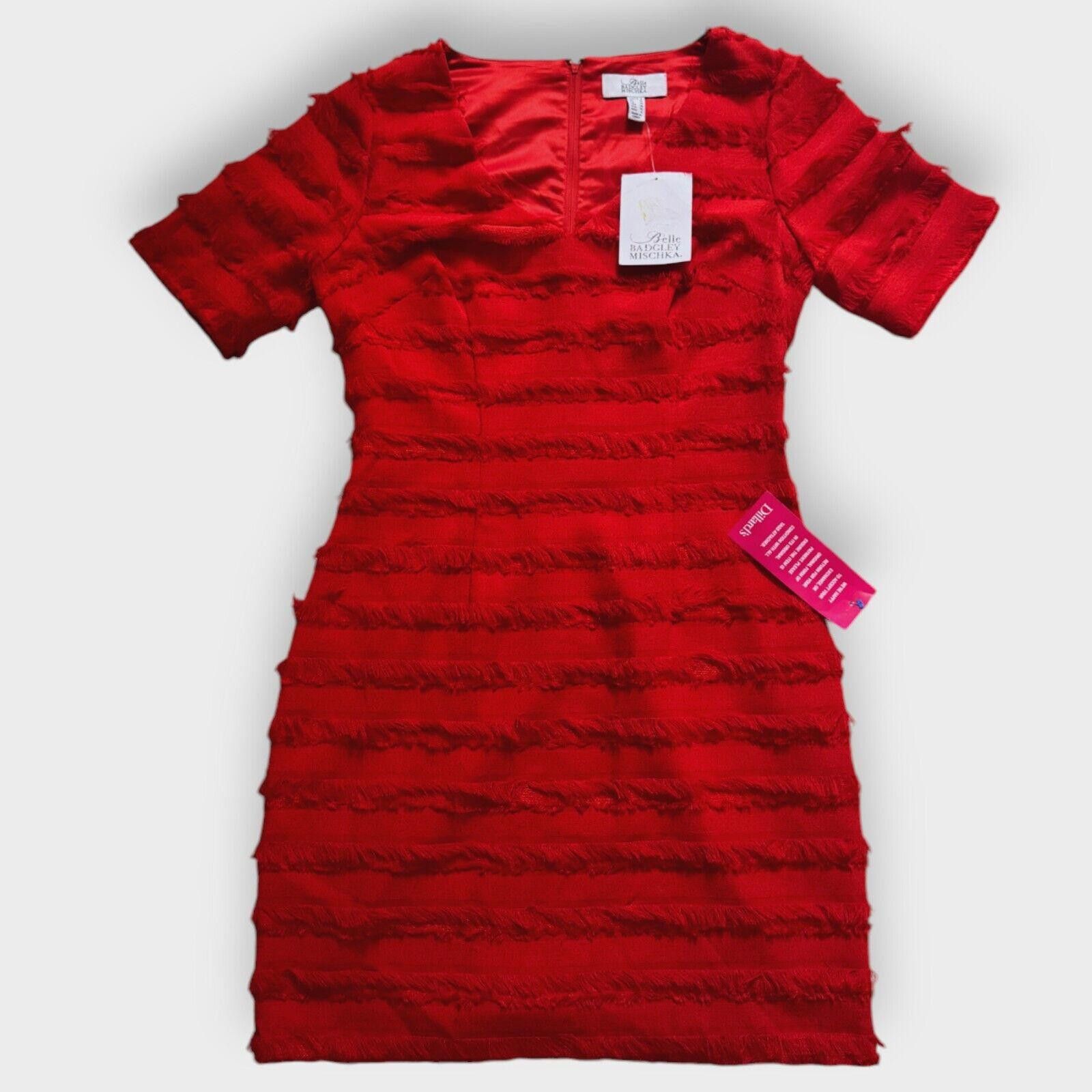 Badgley Mischka Badgley Mischka Dress Grace Red Fringe Size 6 Cocktail Party Size M / US 6-8 / IT 42-44 - 2 Thumbnail