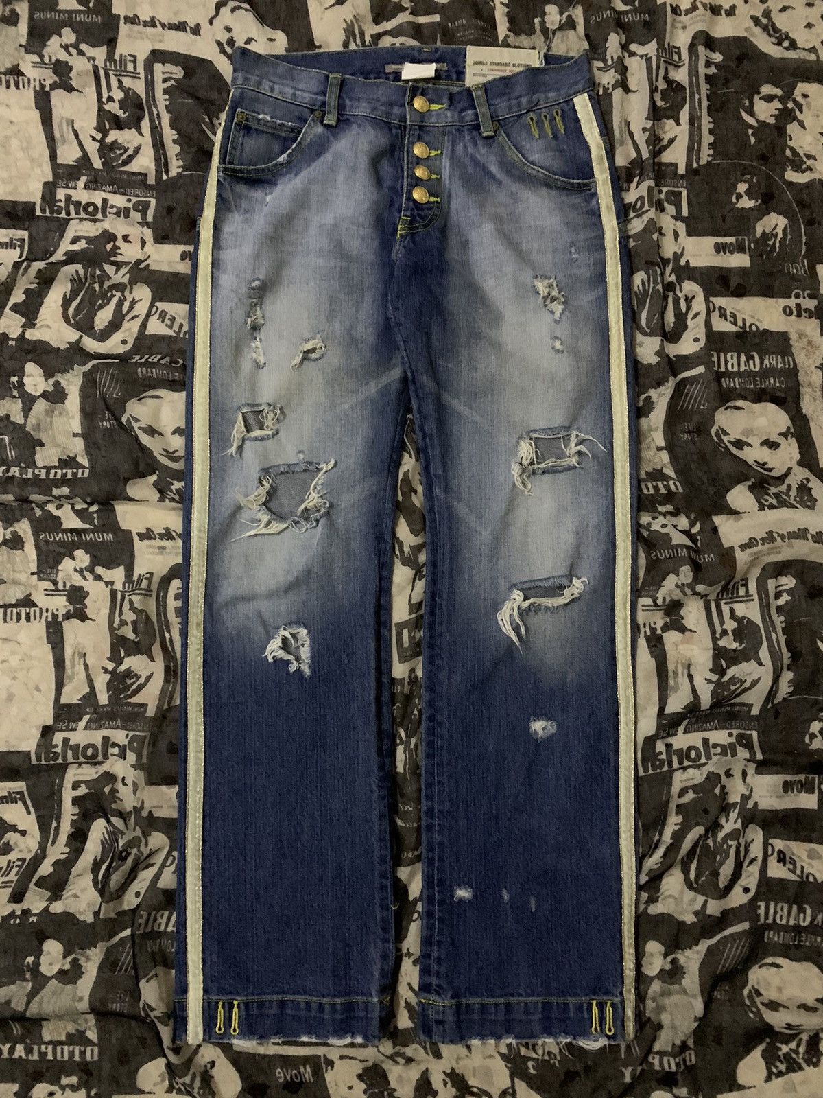 Japanese Brand 💥Avant Garde Double Standard Clothing Distressed Denim Size 30" / US 8 / IT 44 - 1 Thumbnail